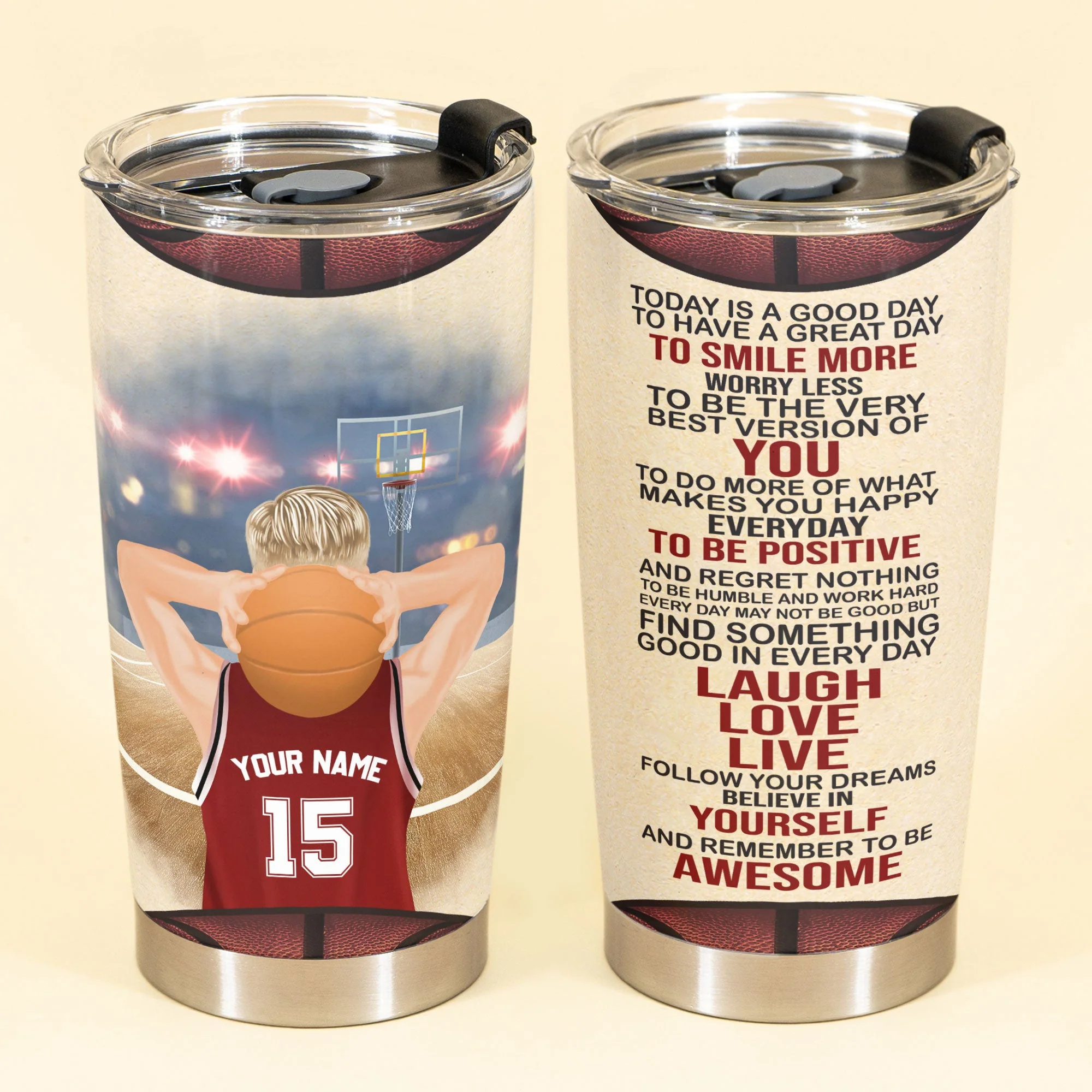 Today Is A Good Day - Personalized Tumbler Cup - Birthday Gift For Basketball Lovers - Image 2