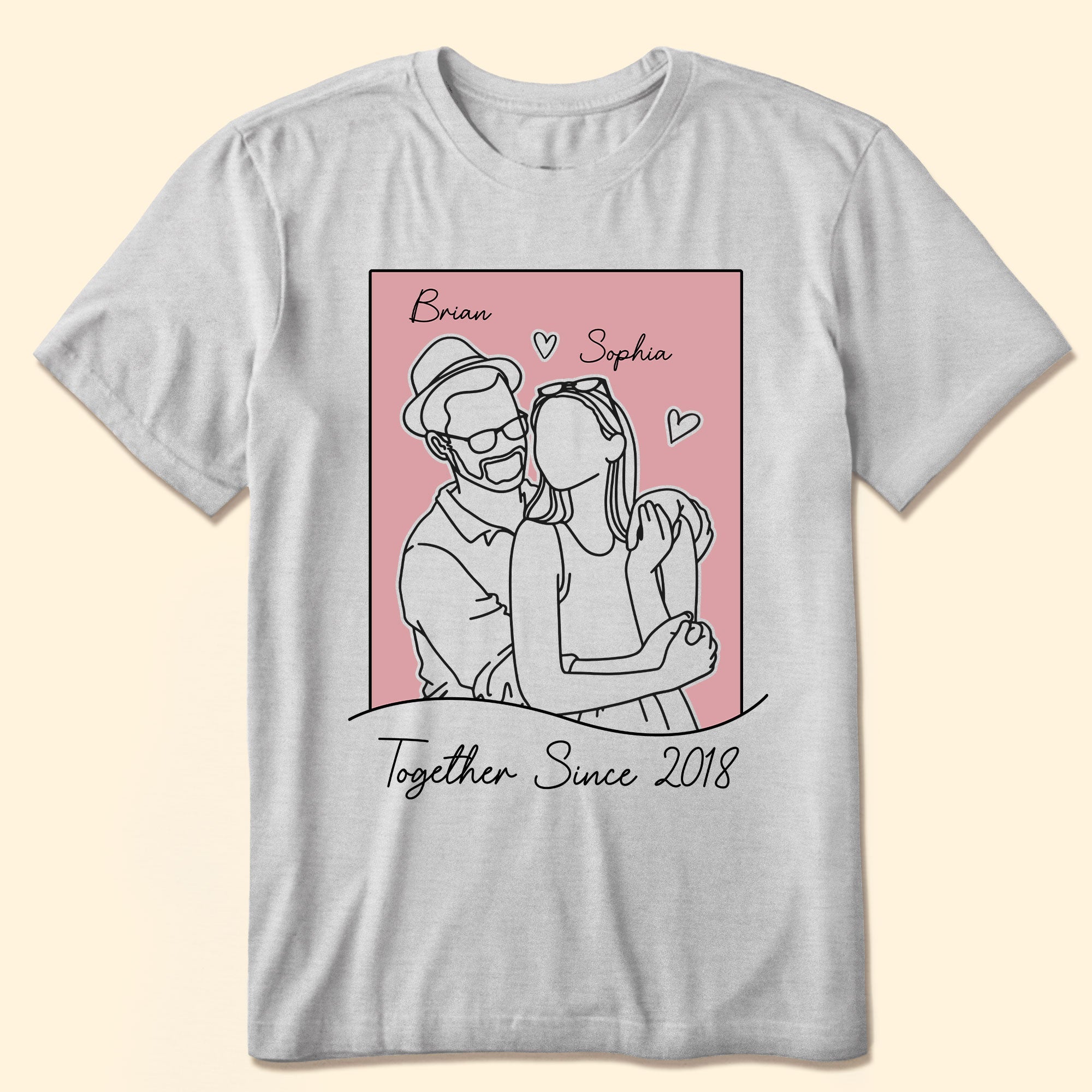 Together Since Couple Line Art - Personalized Shirt - Image 5