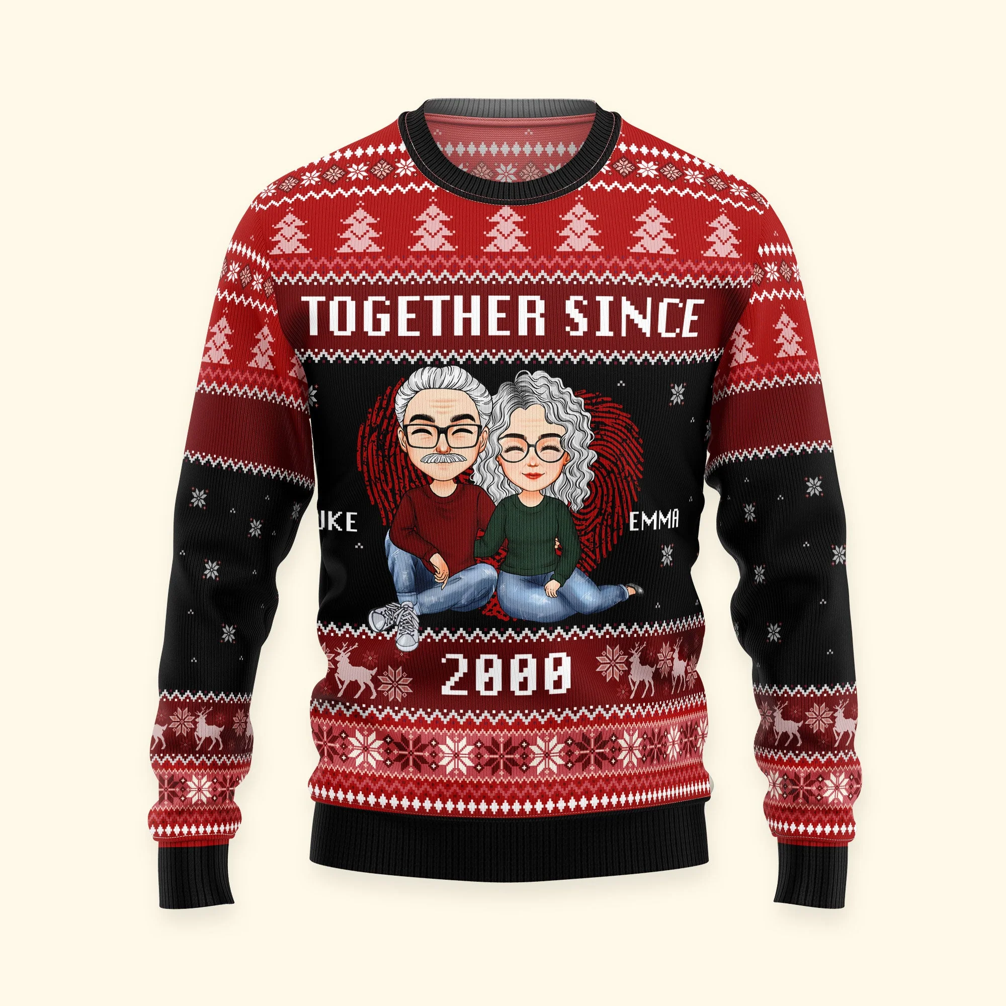 Together Since New Version - Personalized Ugly Sweater - Image 2