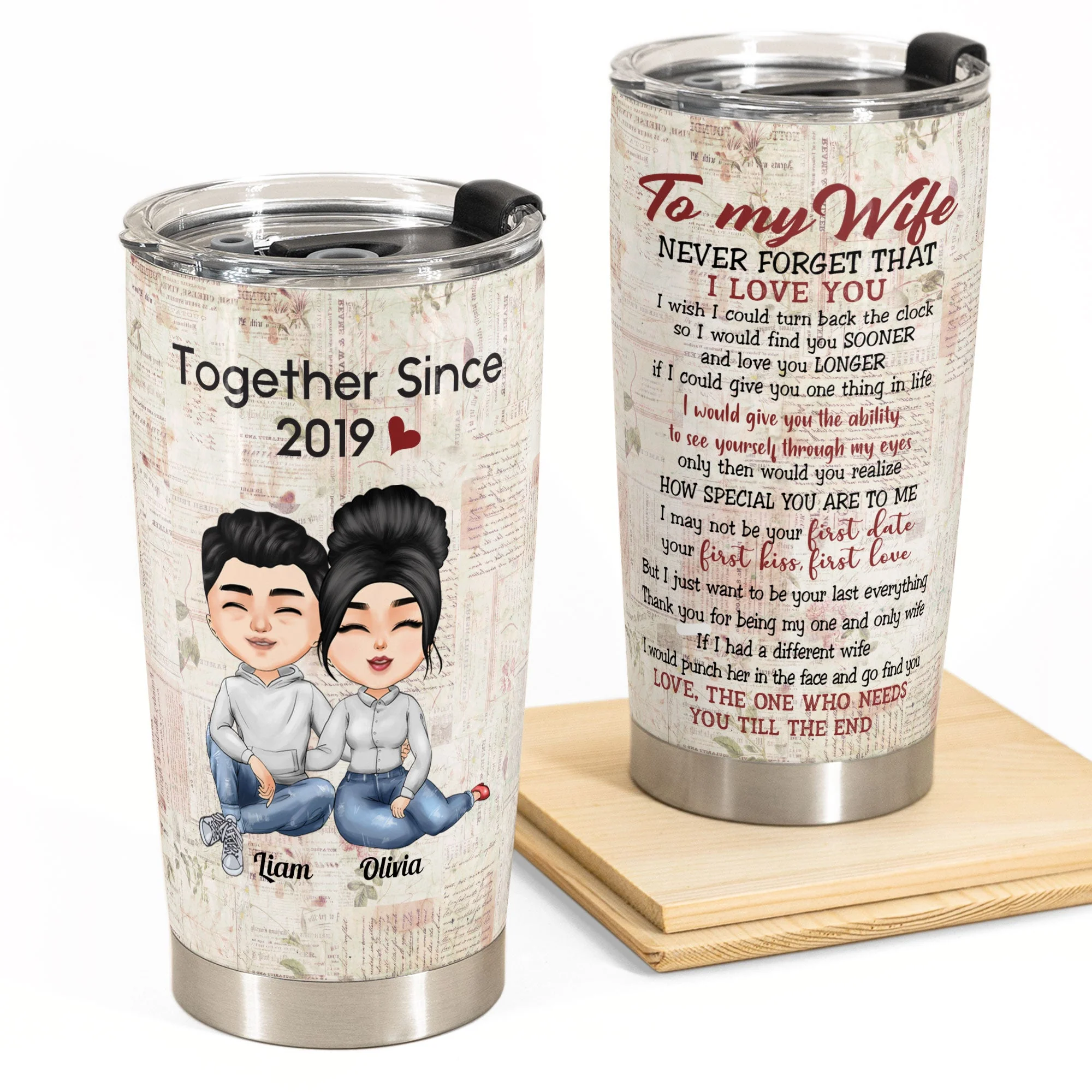 Together Since  - Personalized Tumbler Cup - Image 2