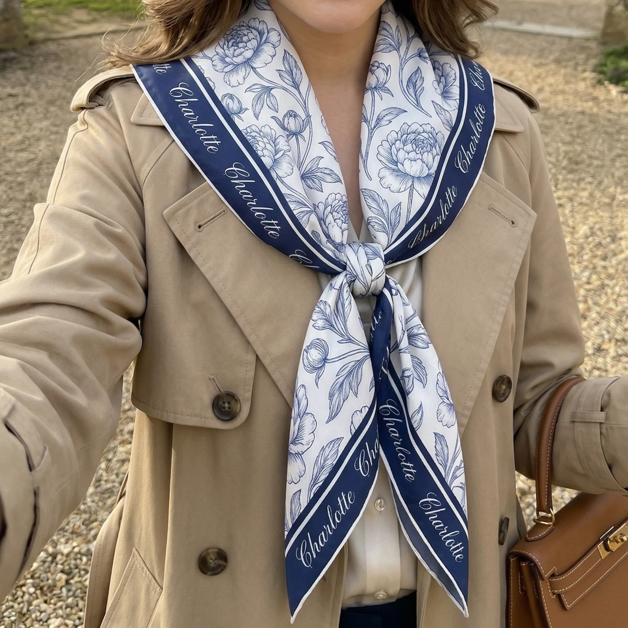 Toile De Jouy Custom Birth Flower Gift For Her, Daughter, Mom, Wife, Sister - Personalized Scarf - Image 6