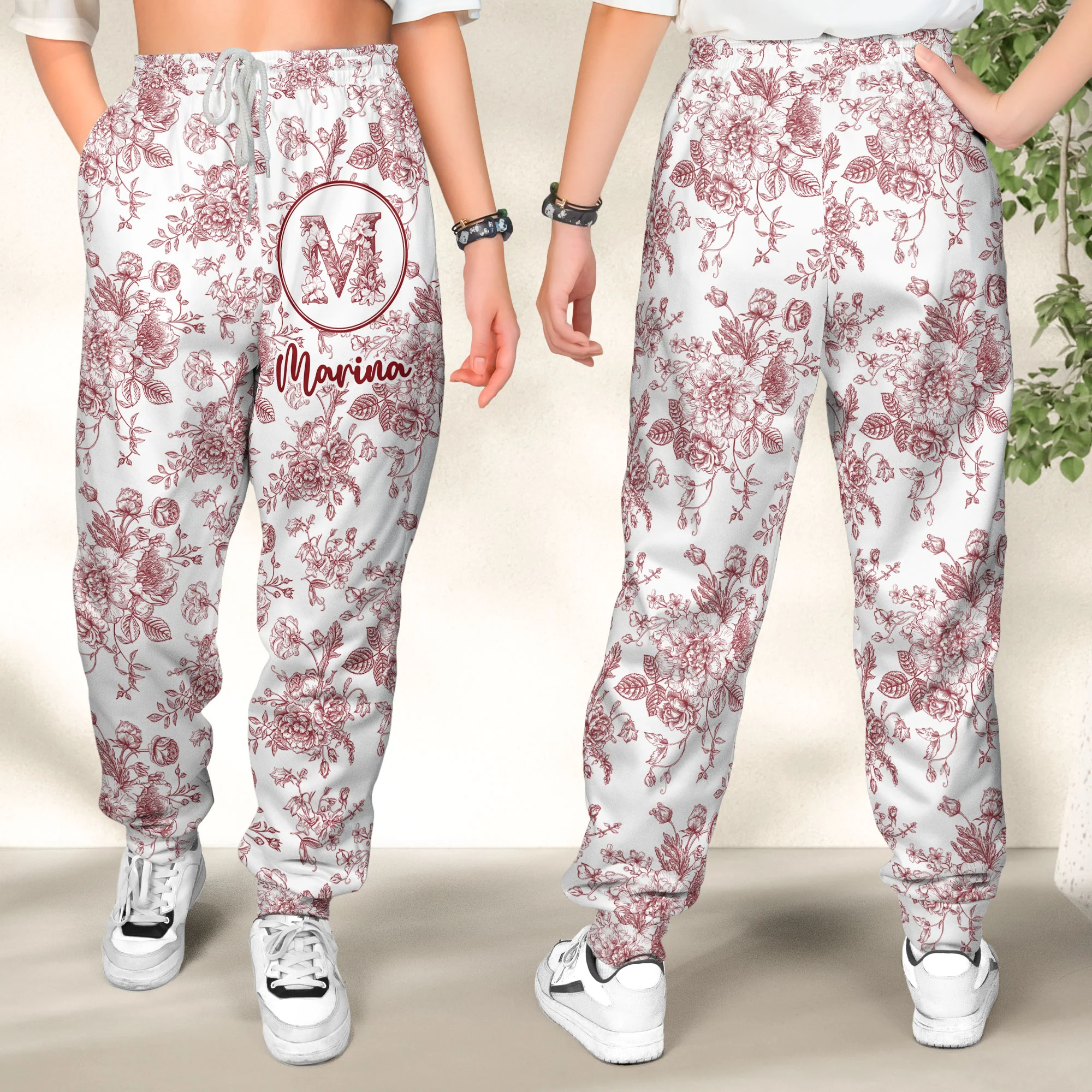 Toile De Jouy Custom Name - Personalized Sweatpants - Image 3
