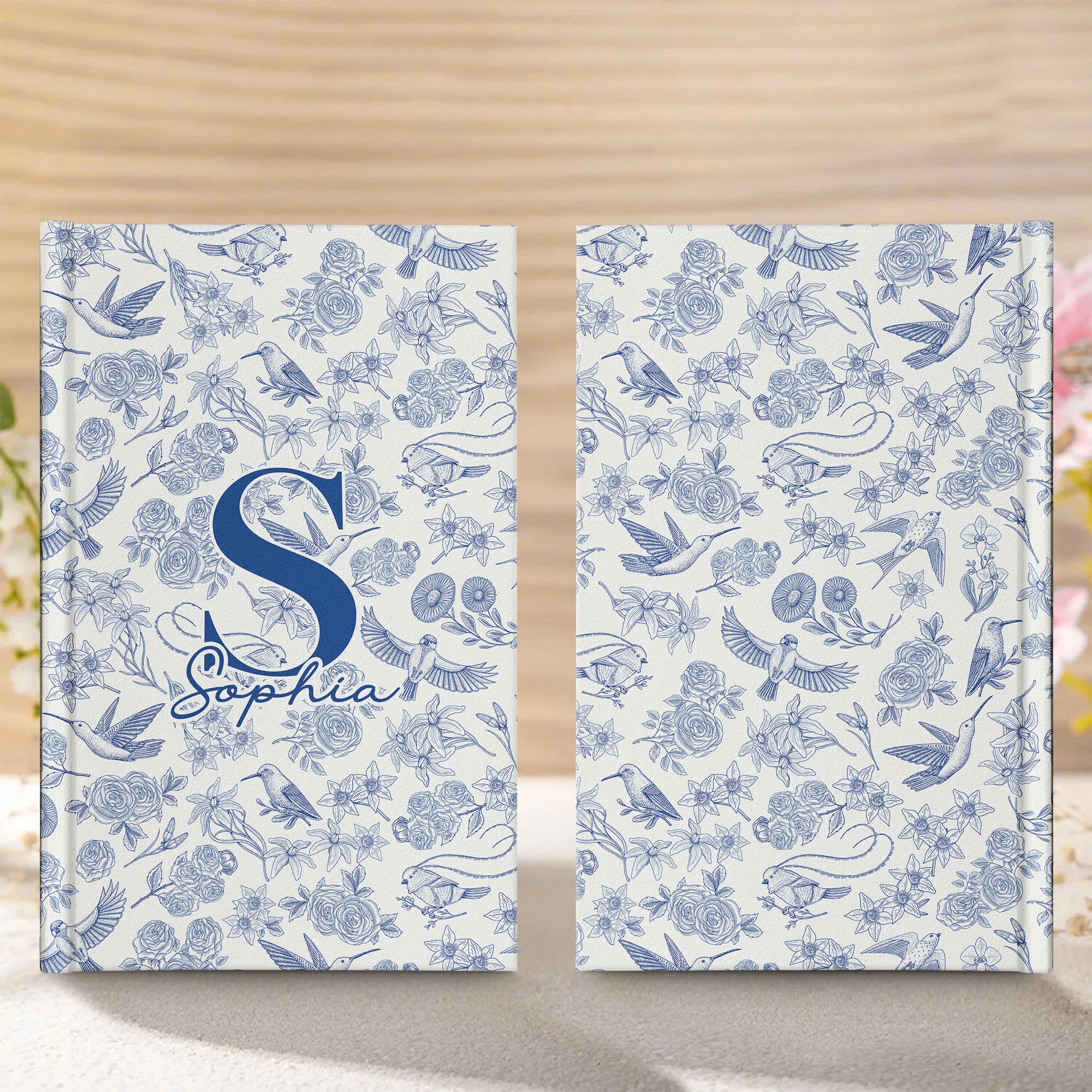 Toile De Jouy Floral Initial - Personalized Hardcover Journal - Image 3