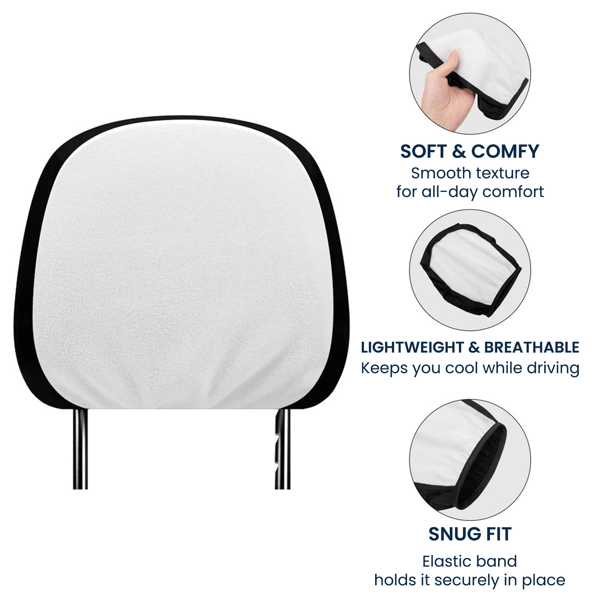 Toile De Jouy Initial Name Letter - Personalized Car Headrest Covers - Image 3