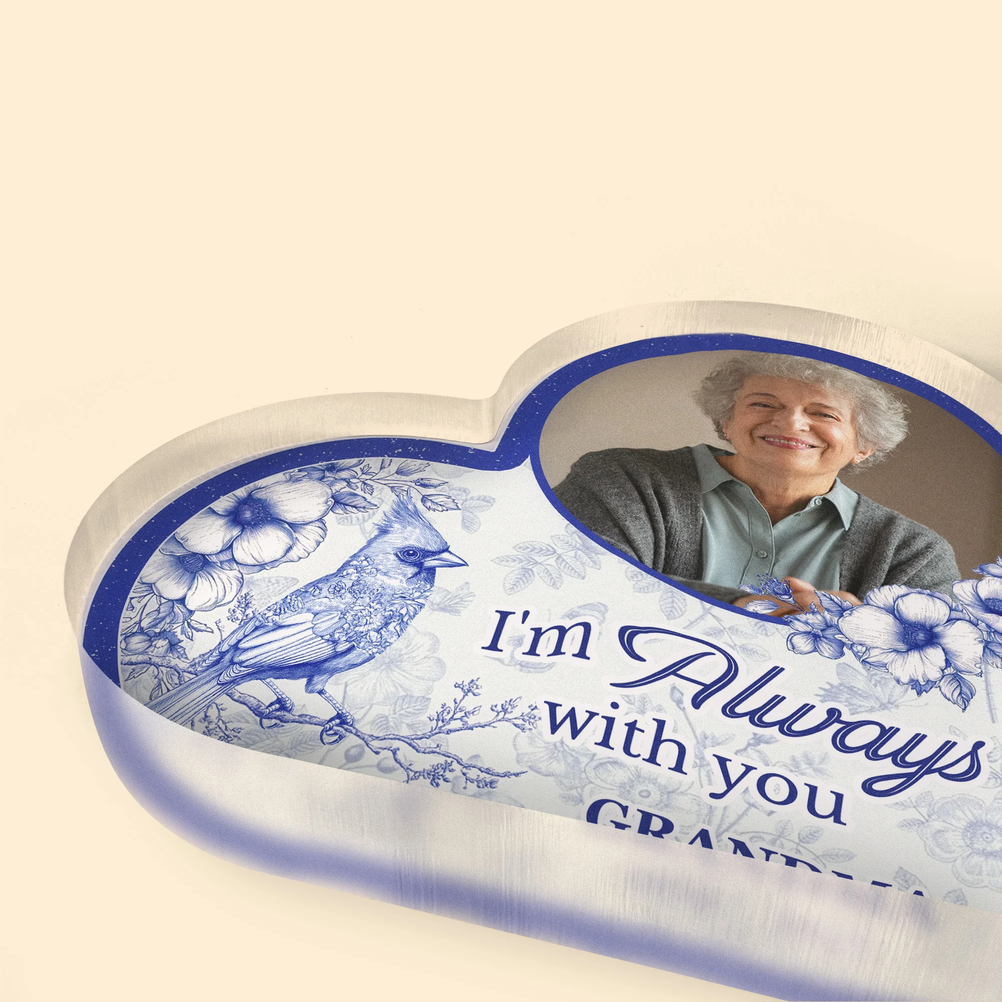 Toile De Jouy Style Memorial I'm Always With You - Personalized Acrylic Photo Plaque - Image 5
