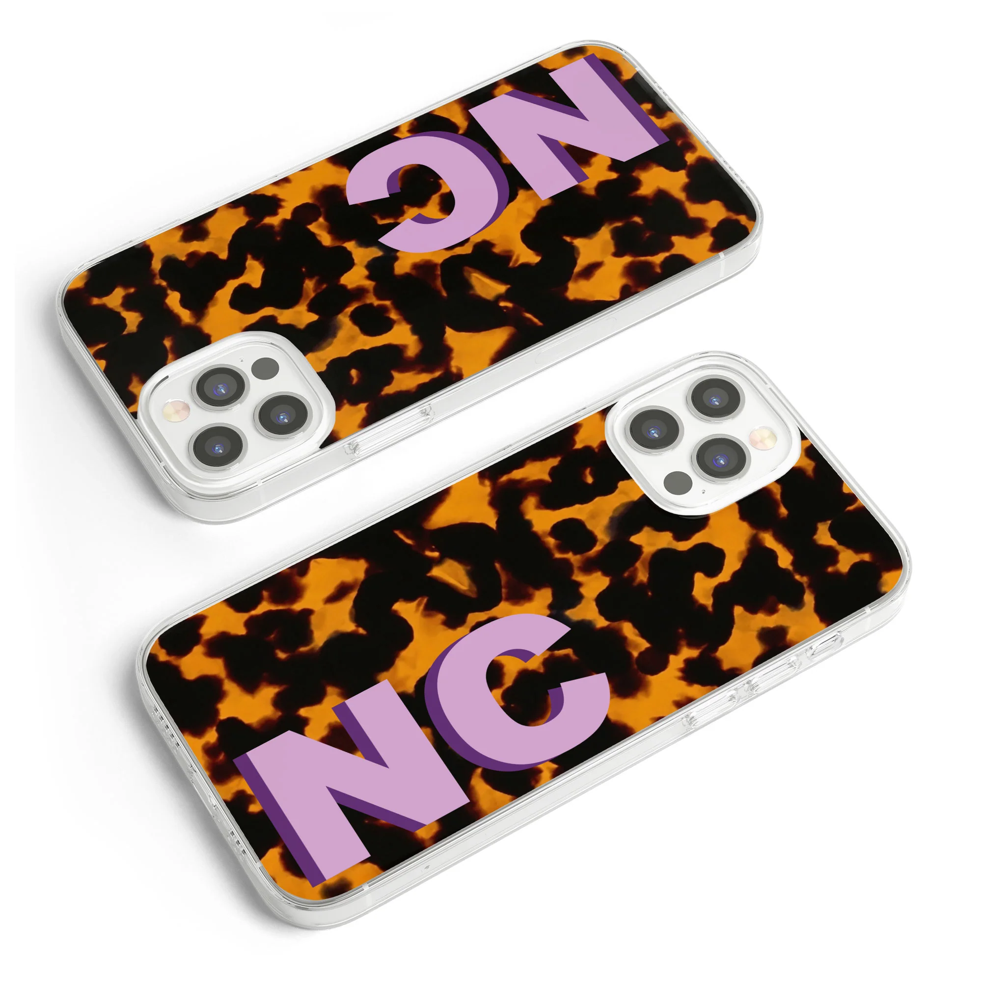 Tortoise Pattern Monogram Shadow Initials - Personalized Phone Case - Image 5