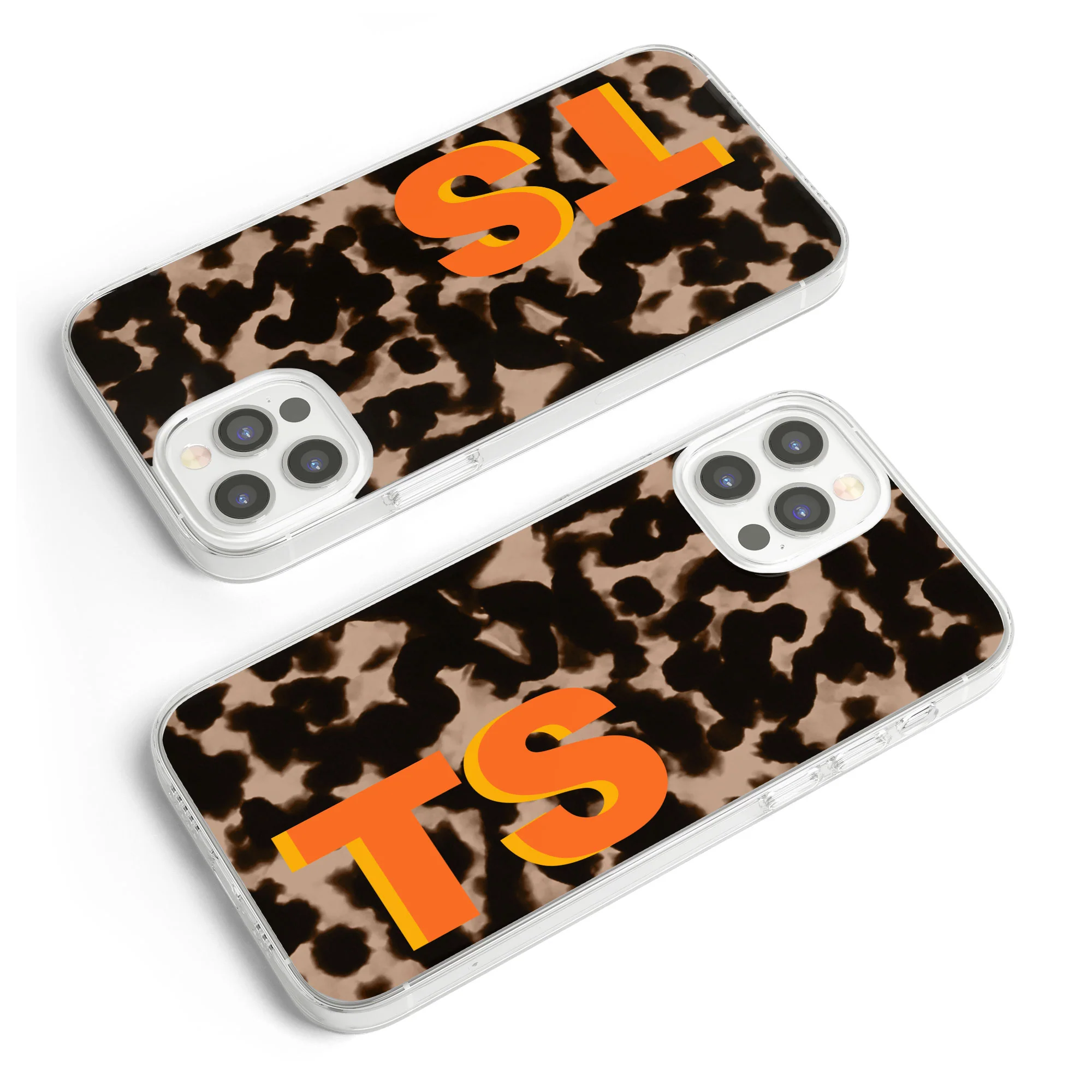 Tortoise Pattern Monogram Shadow Initials - Personalized Phone Case - Image 6