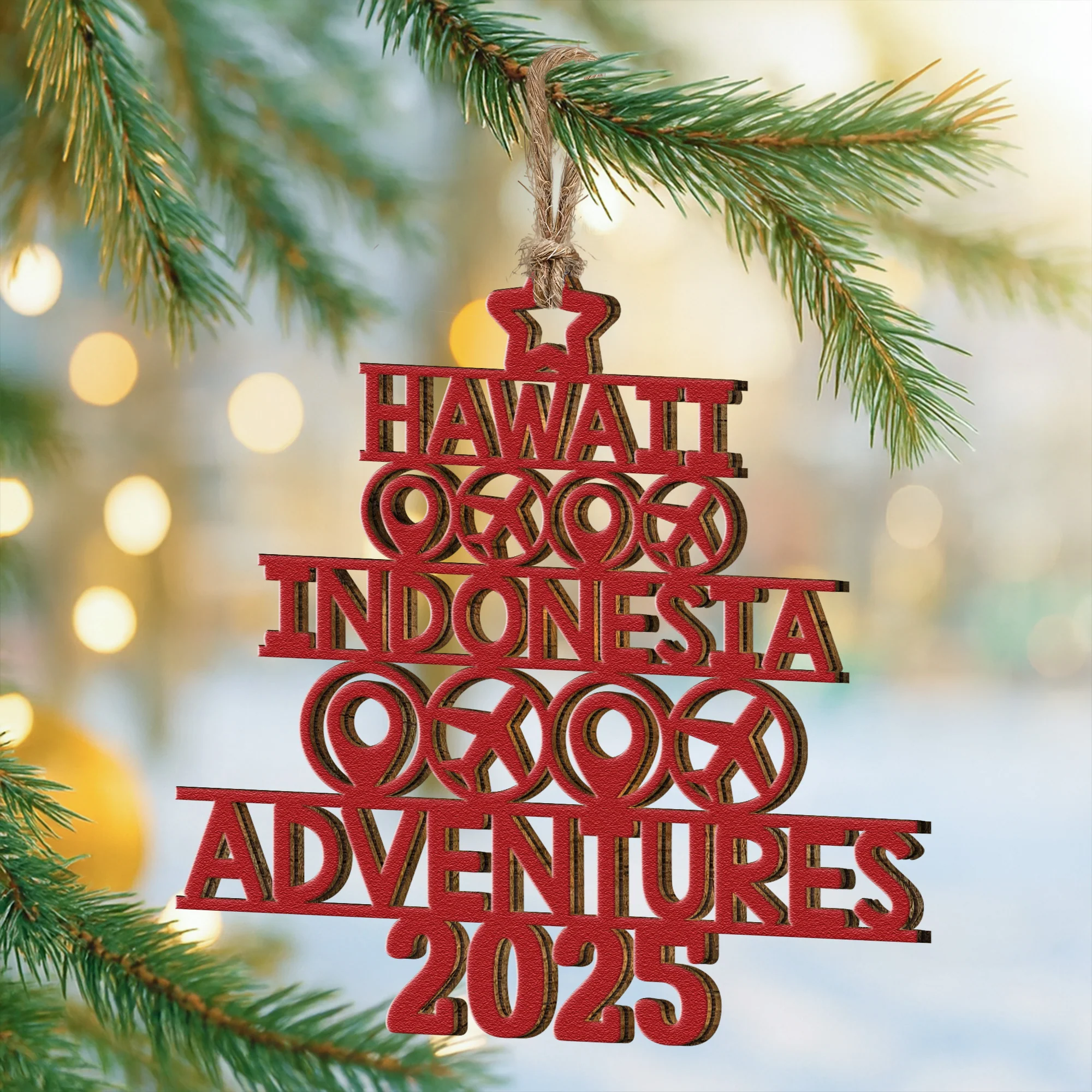 Travel Destination - Personalized Wooden Ornament - Image 4