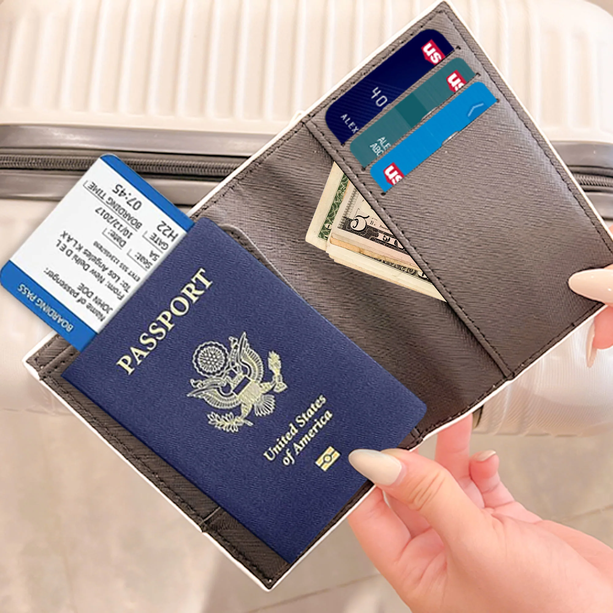 Travel Is My Therapy - Personalized Passport Cover And Luggage Tag Travel Set - Image 3