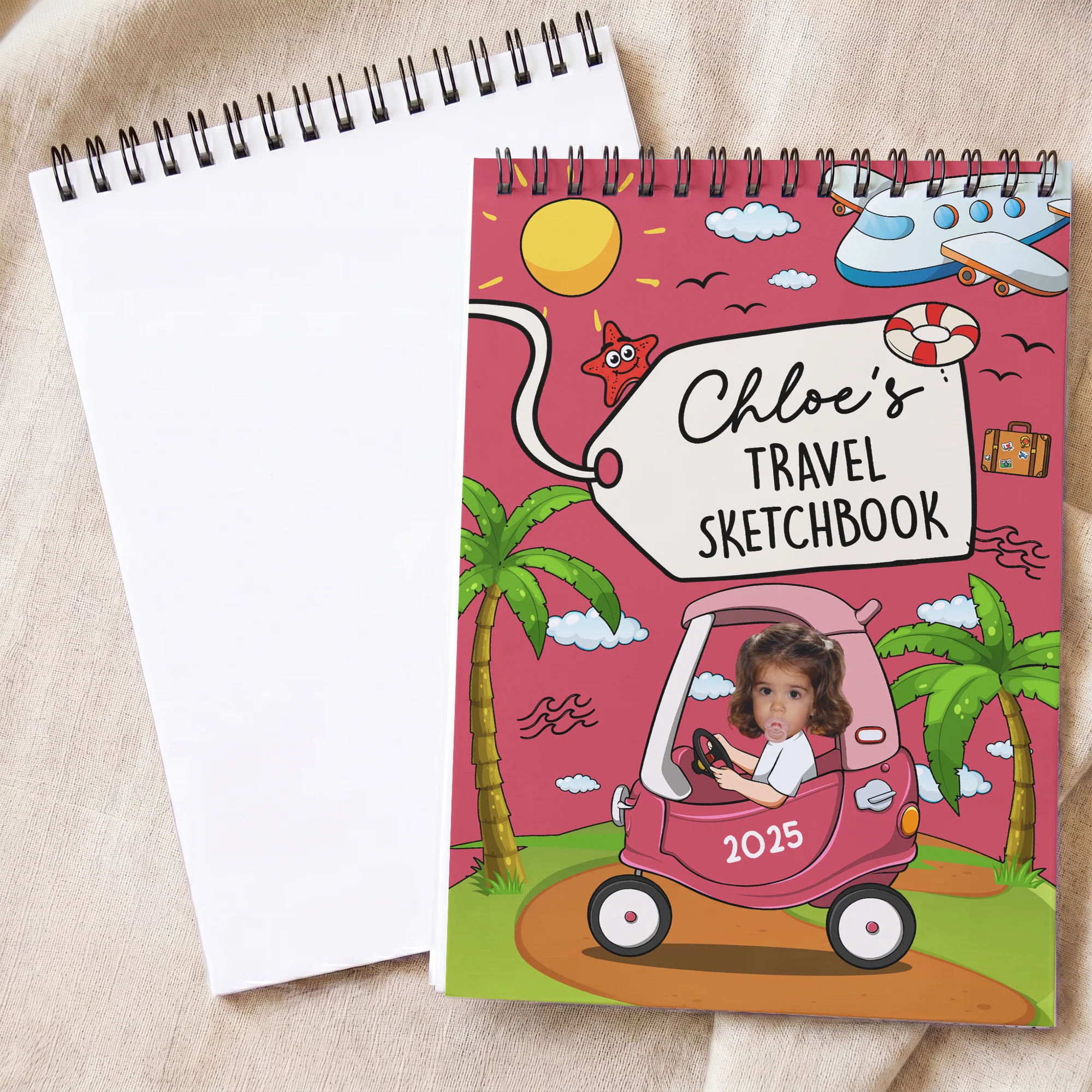 Travel Journal For Kids Holiday Activity Book - Personalized Sketch Book - Image 2