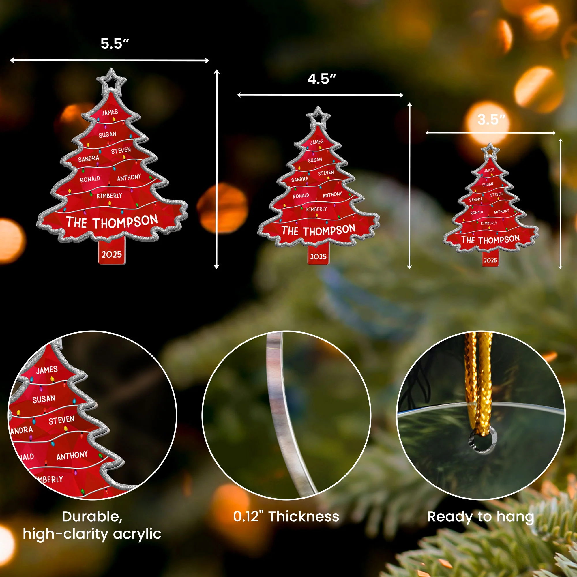 Tree Full Of Memories - Personalized Acrylic Ornament - Image 5