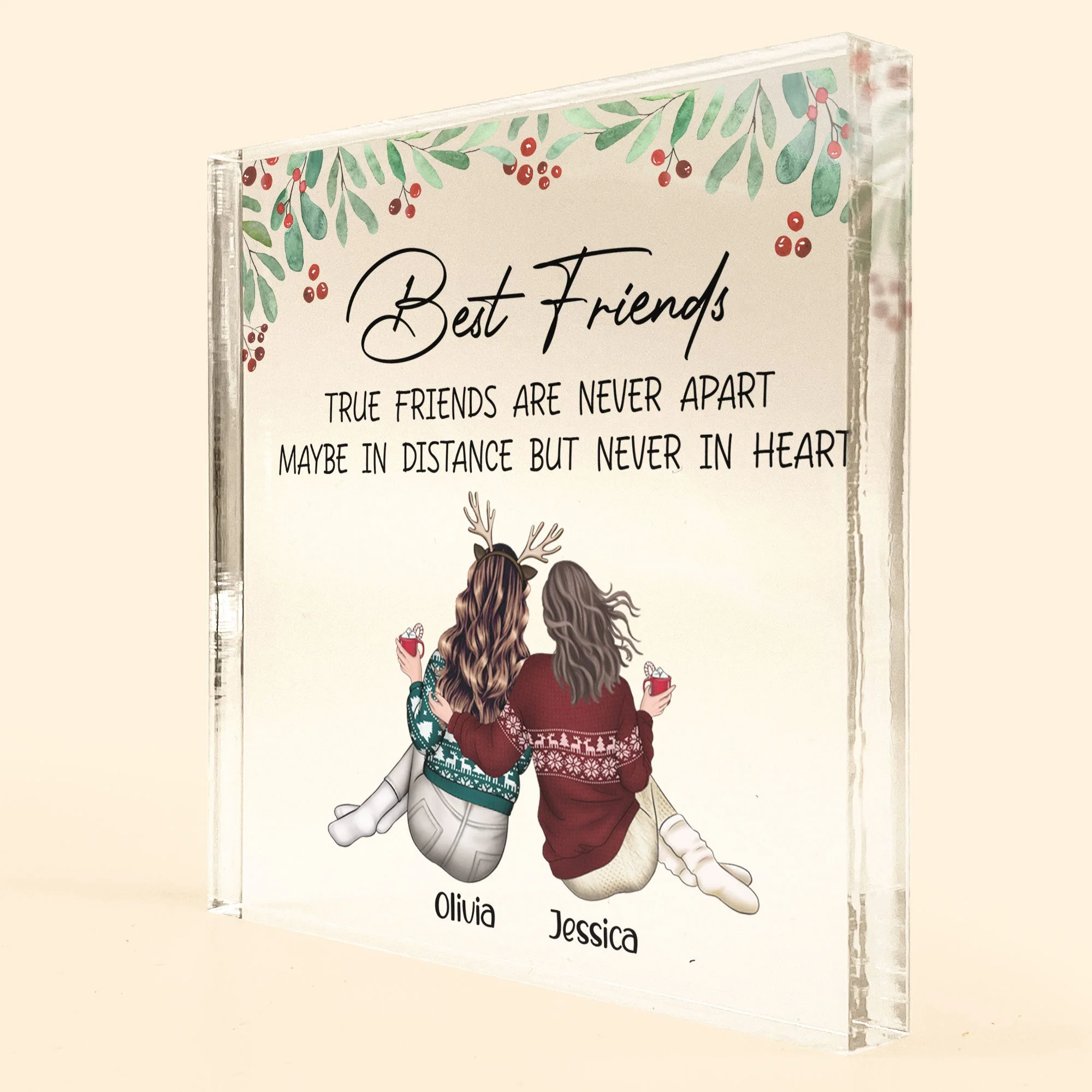 True Friends Are Never Apart - Personalized Acrylic Plaque - Image 2