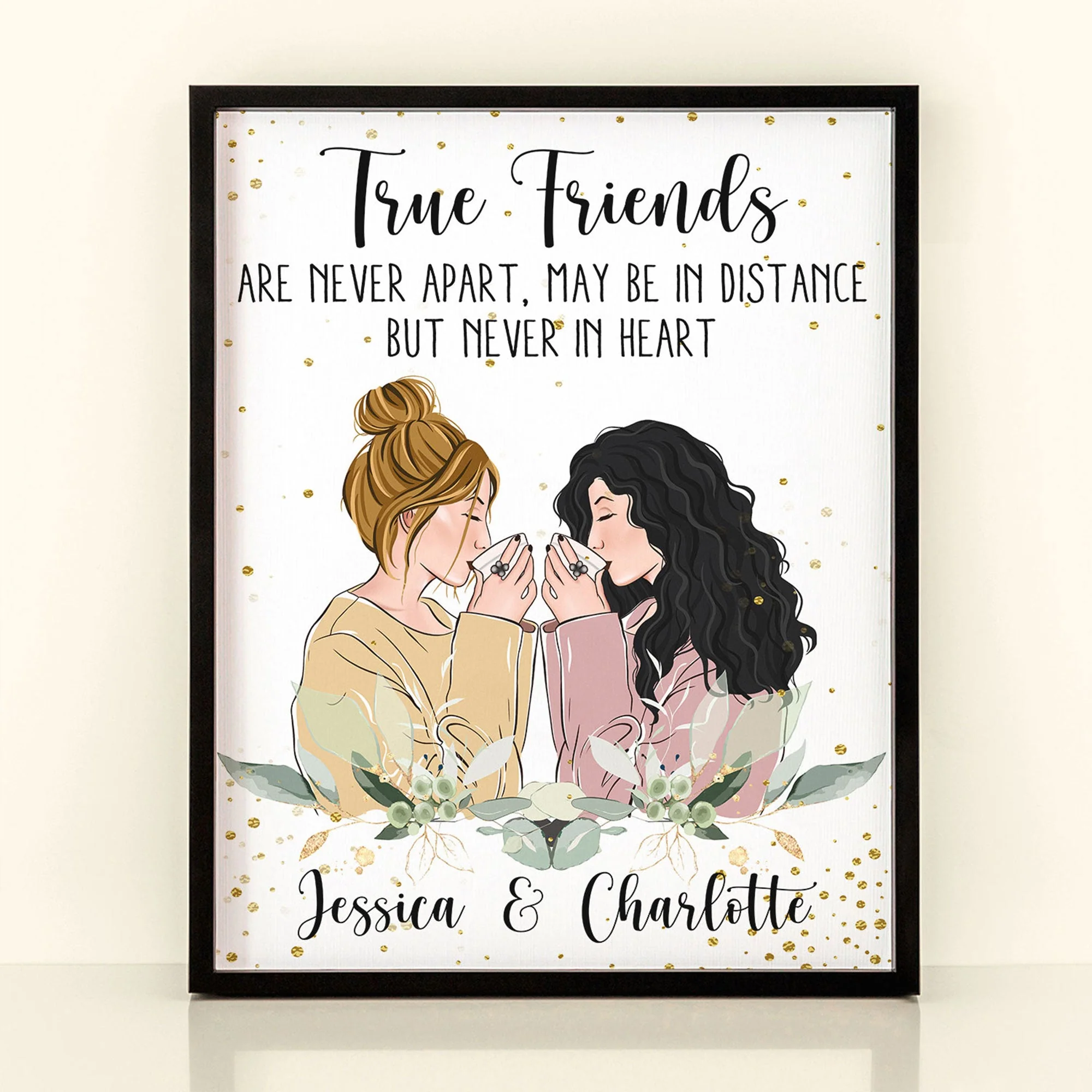 True Friends Are Never Apart  - Personalized Poster - Birthday Gift For Besties, BFF, Sisters, Sistas, Co-workers - Image 3