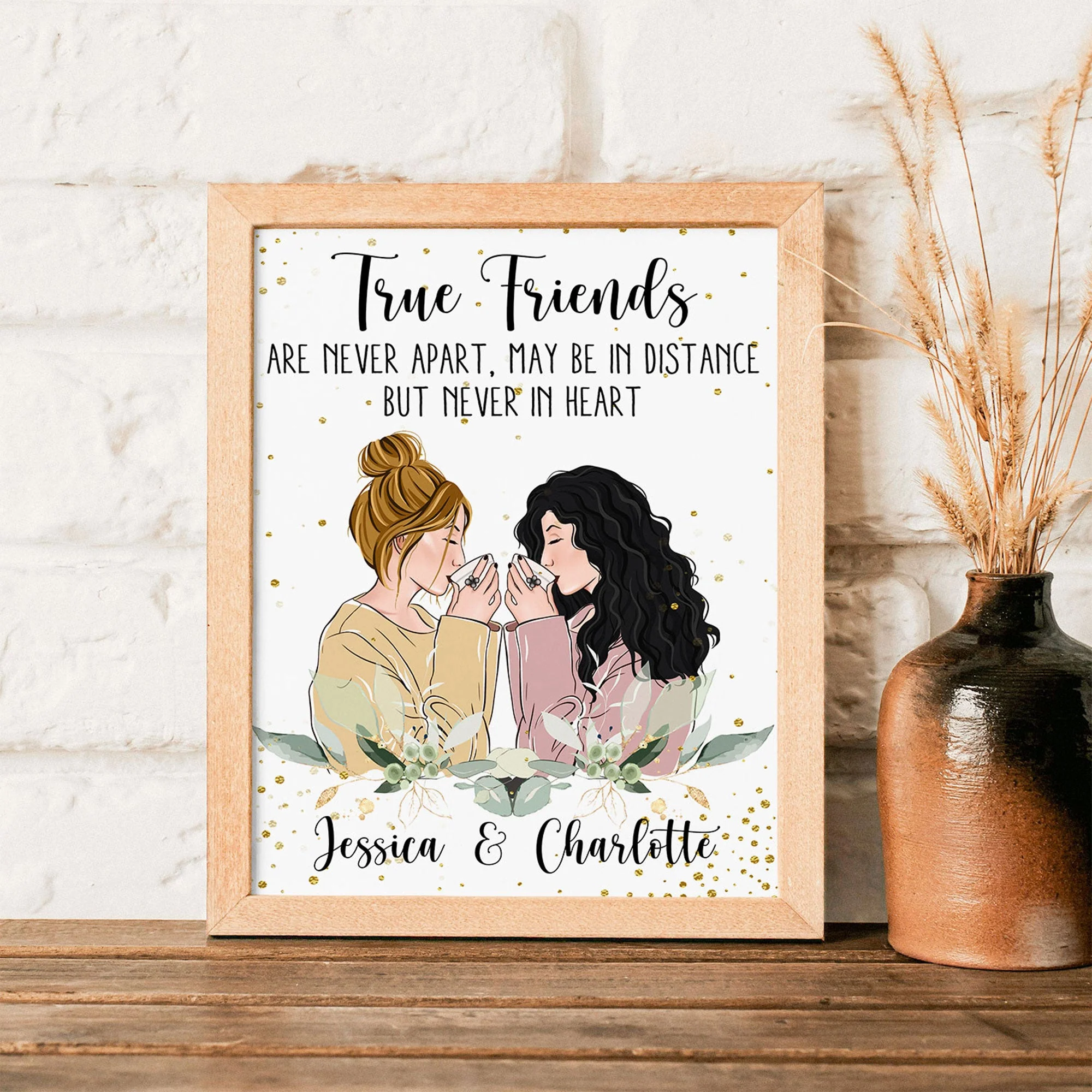 True Friends Are Never Apart  - Personalized Poster - Birthday Gift For Besties, BFF, Sisters, Sistas, Co-workers - Image 4