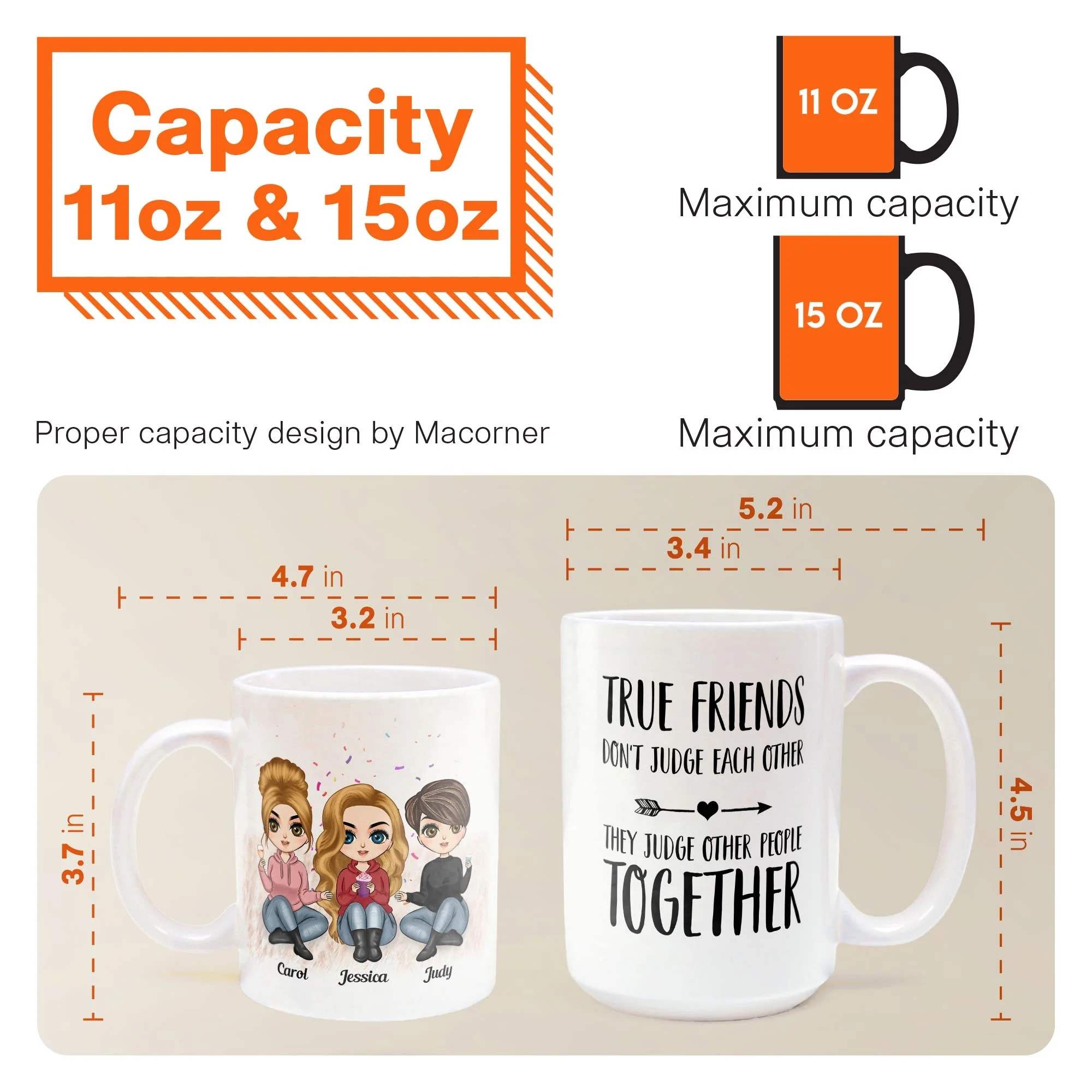 True Friends Don't Judge Each Other - Personalized Mug - Birthday & Christmas Gift For Bestie, Best Friend, BFF - Image 7