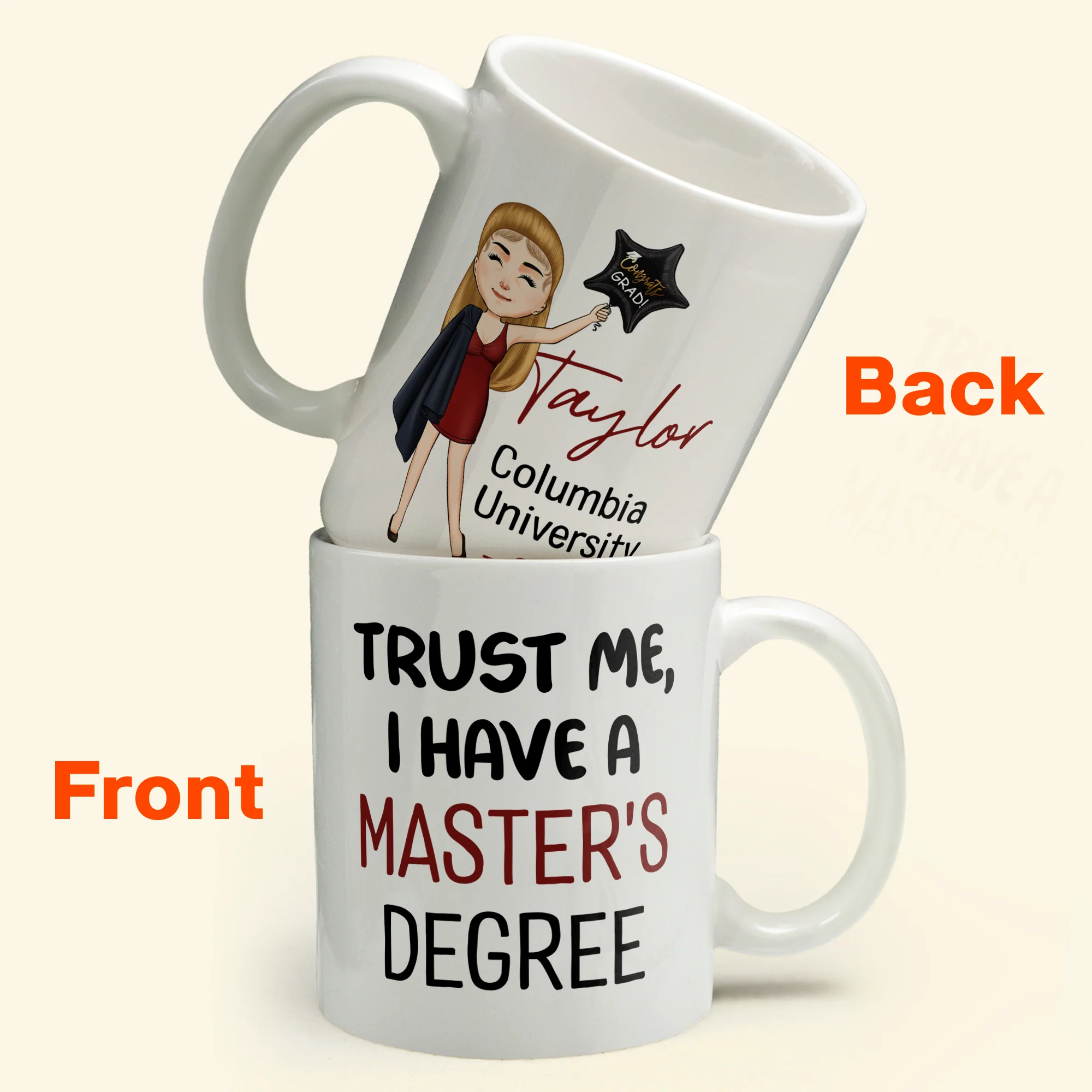 Trust Me I Have A Master Degree - Personalized Mug - Image 2