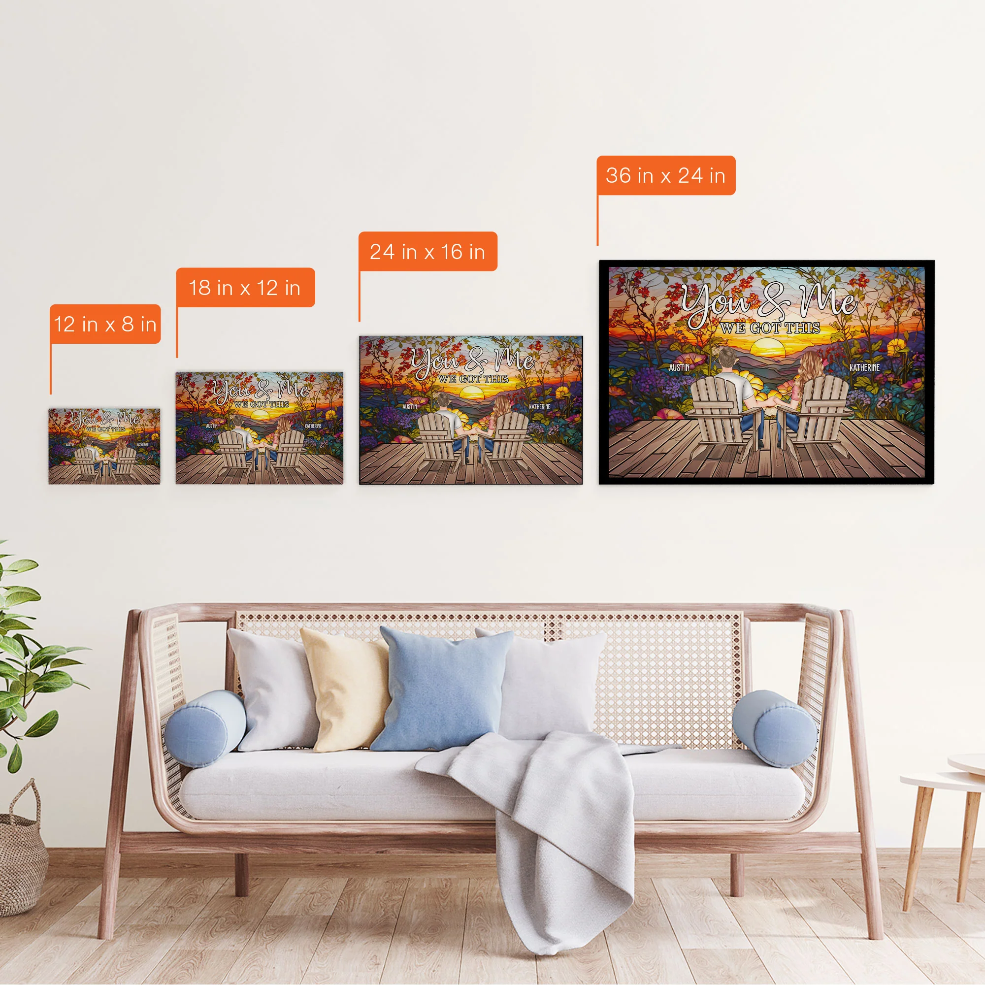 Turn Your Love Into Art You & Me We Got This - Personalized Wrapped Canvas - Image 6