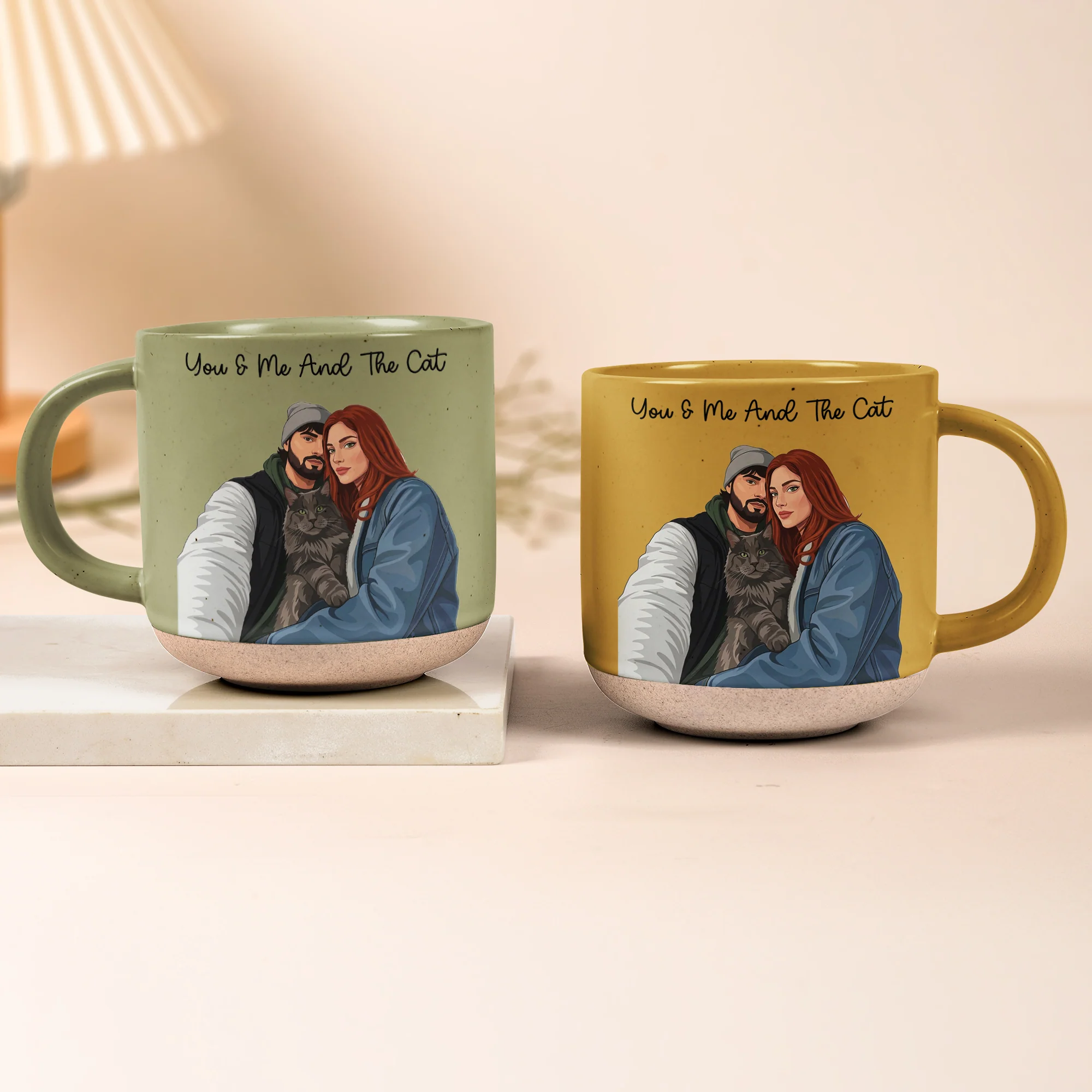 Turn Your Photo Into Art - You & Me And The Dogs, Cats - For Couples - Personalized Mugs - Image 2