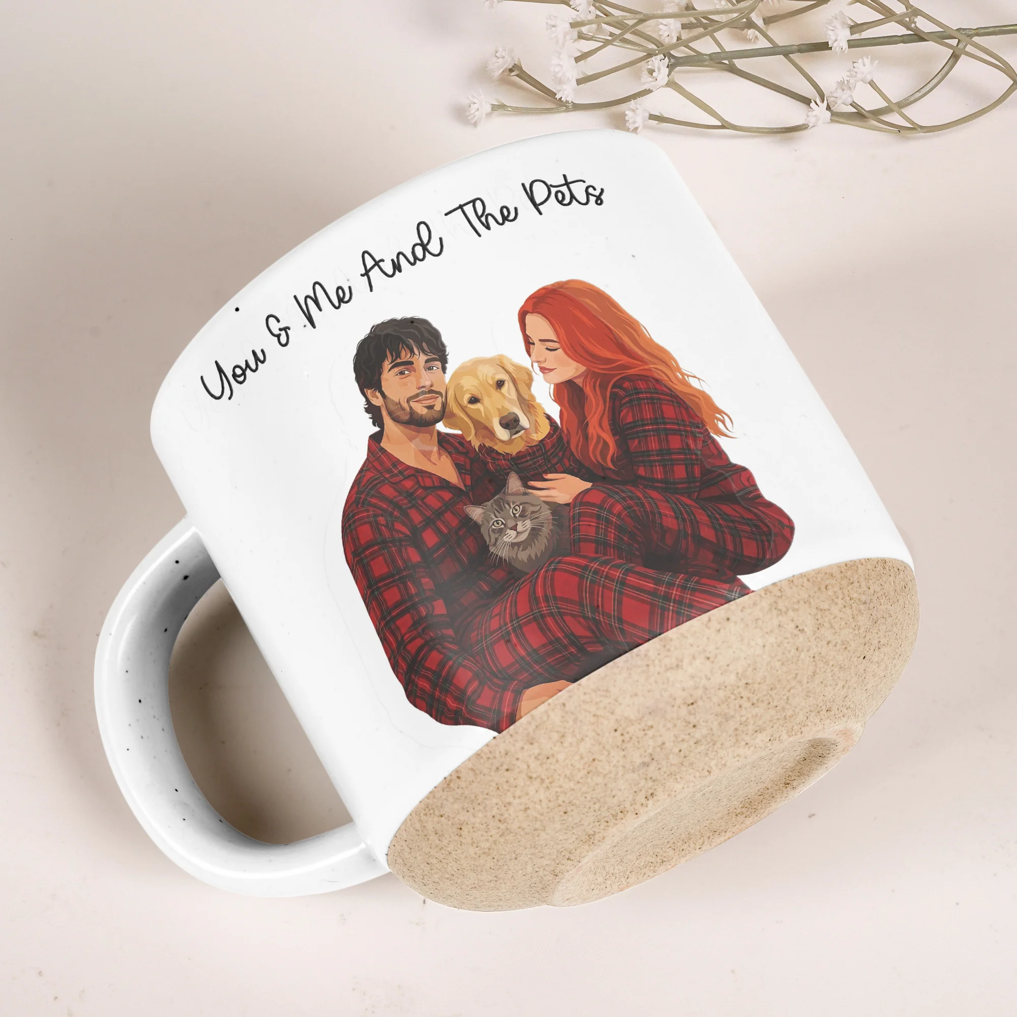 Turn Your Photo Into Art - You & Me And The Dogs, Cats - For Couples - Personalized Mugs - Image 5