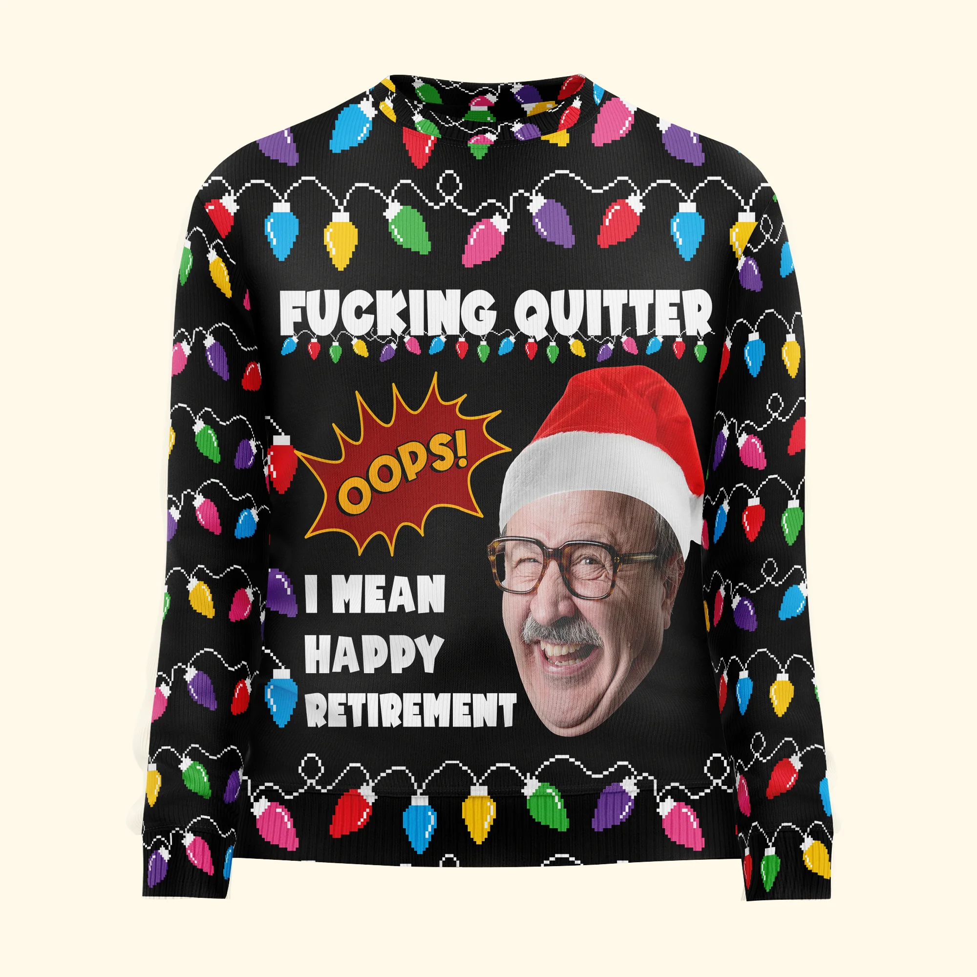 Ugly Sweater Cheers To Retire - Personalized Photo Ugly Sweater - Image 4