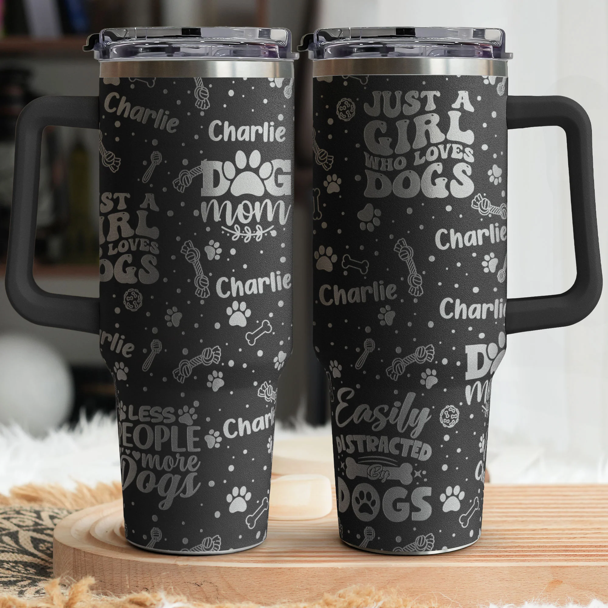 Unbreakable Bond Of A Girl & Her Dogs - Personalized 40oz Tumbler - Image 2