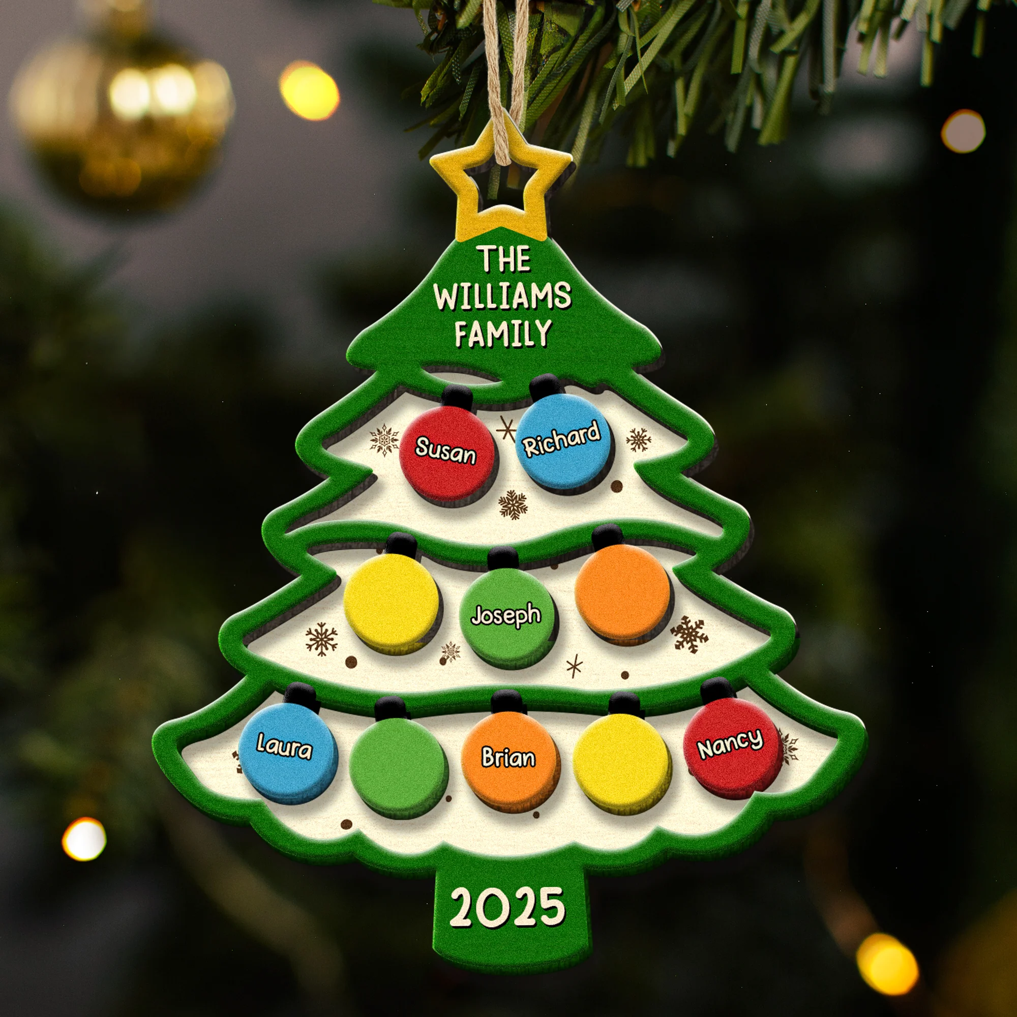 Under The Tree With Love - Personalized Wooden Ornament - Image 2