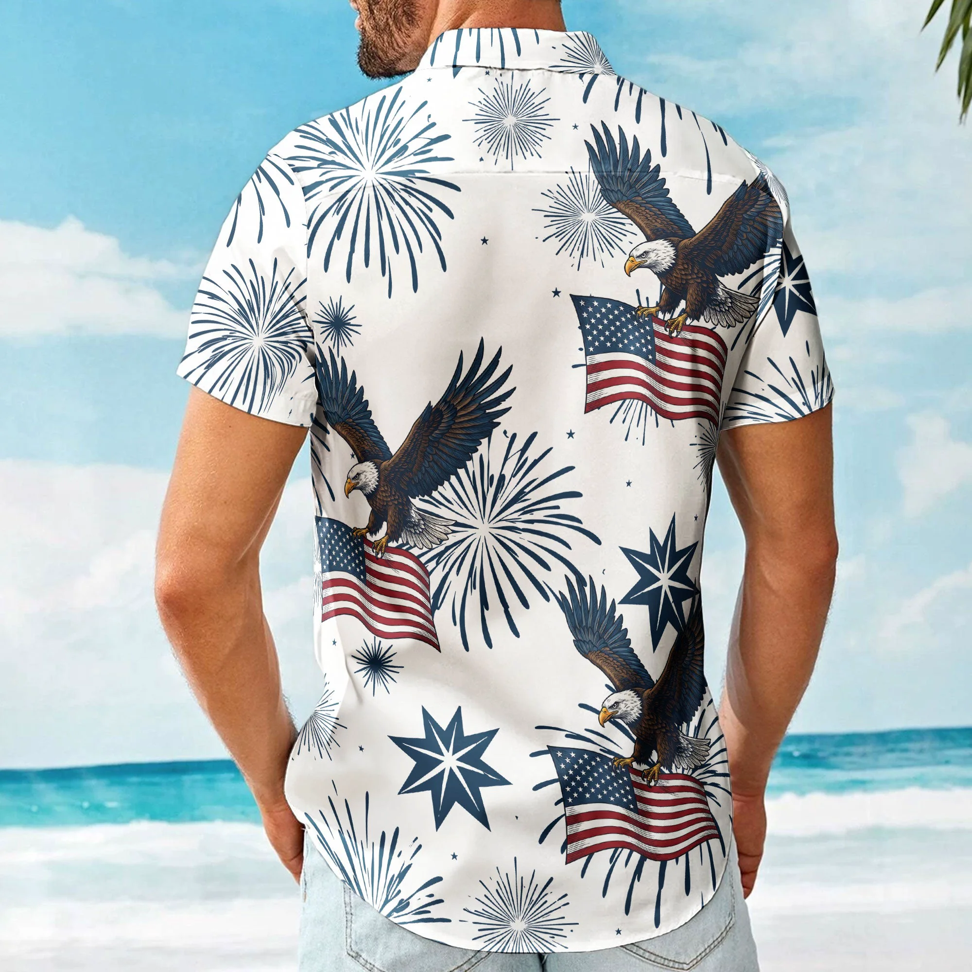 United States 250 Anniversary Eagle Usa Flag - Personalized Hawaiian Shirt - Image 3