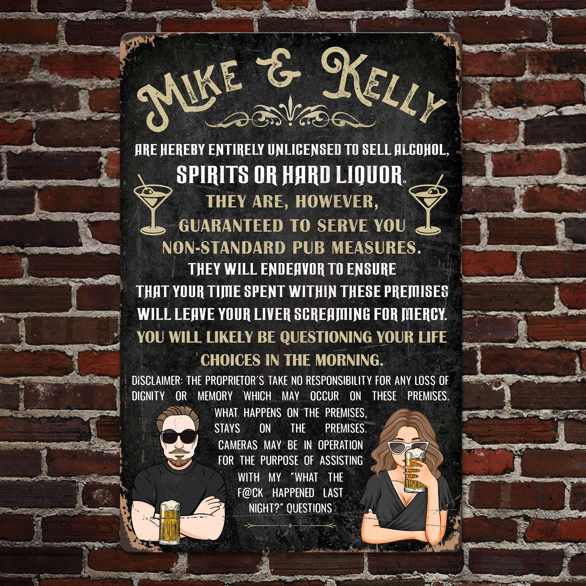 Unlicensed To Sell Alcohol - Personalized Metal Sign - Image 2