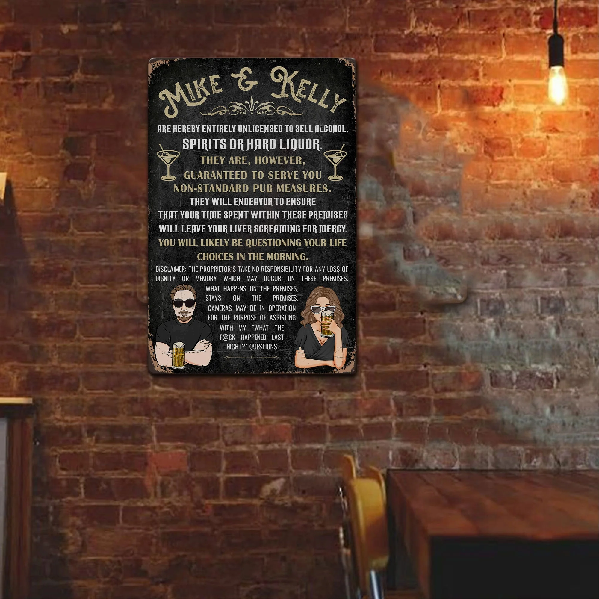 Unlicensed To Sell Alcohol - Personalized Metal Sign - Image 3