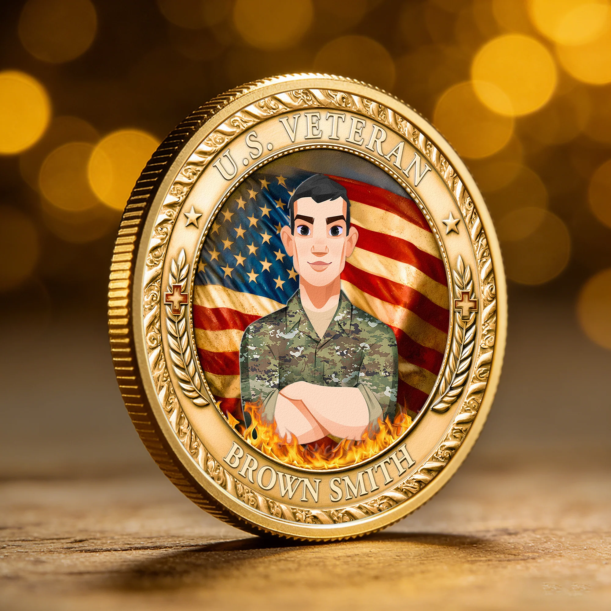 U.S. Veteran 250 Years Of Freedom - Personalized Coin - Image 2