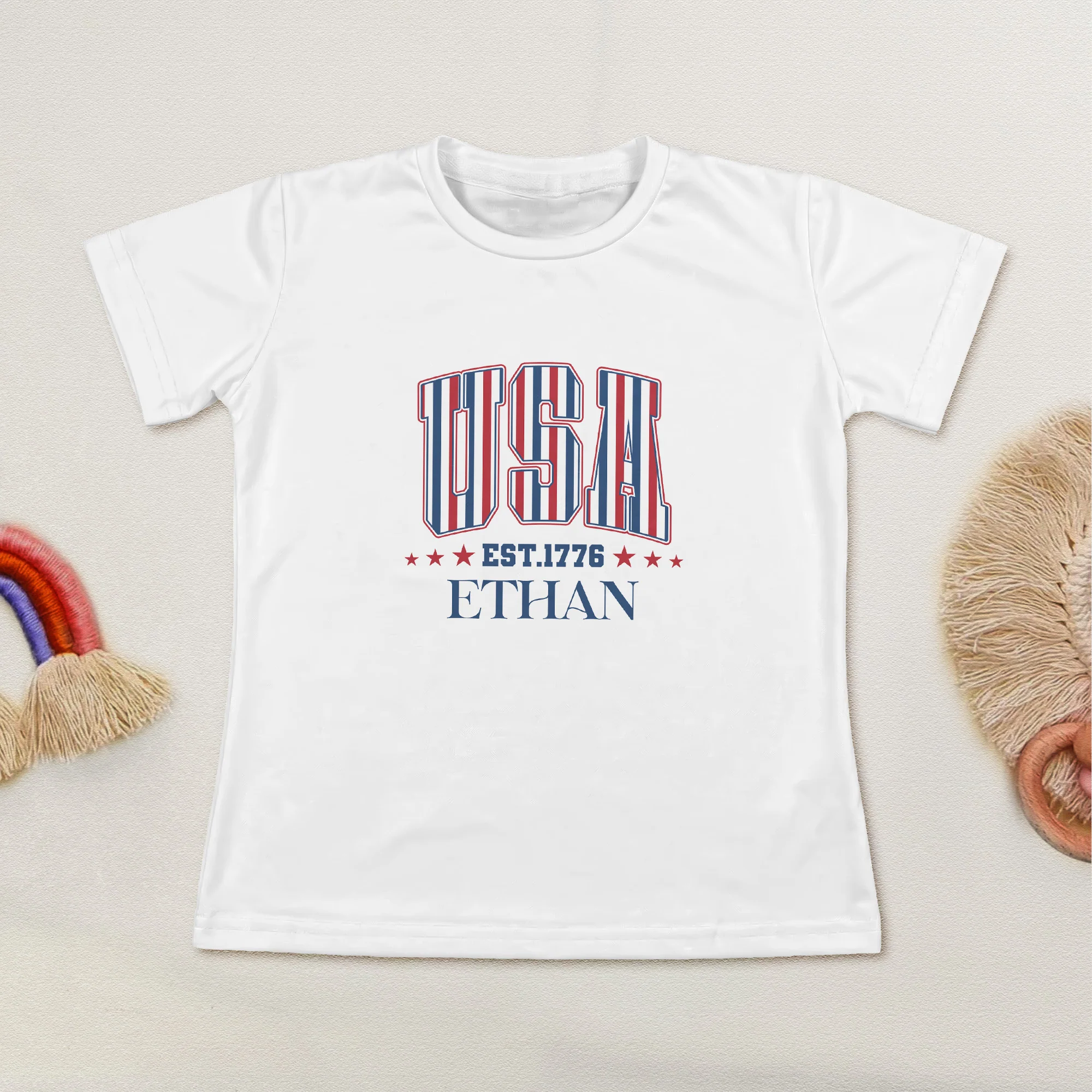 USA Est. 1776 250th Birthday - Personalized Kids Clothing Set - Image 4