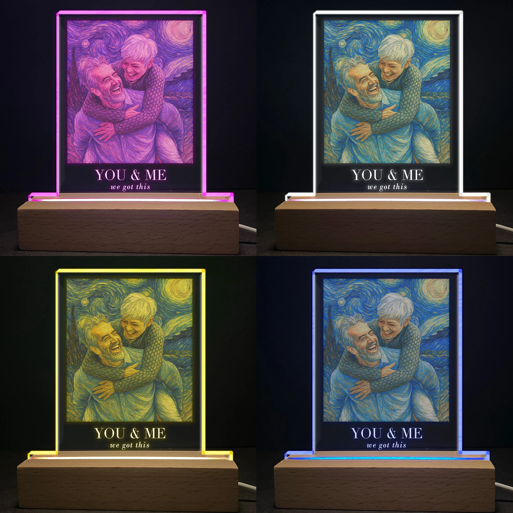 Van Gogh Art You & Me We Got This - Personalized Photo LED Light - Image 5