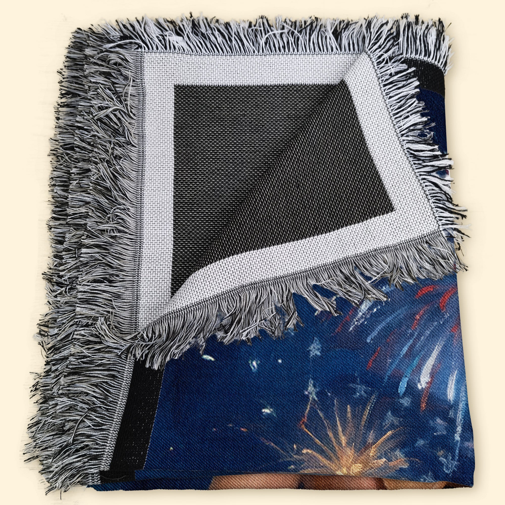 Vintage 4Th Of July Wall Art - Personalized Photo Woven Blanket - Image 5