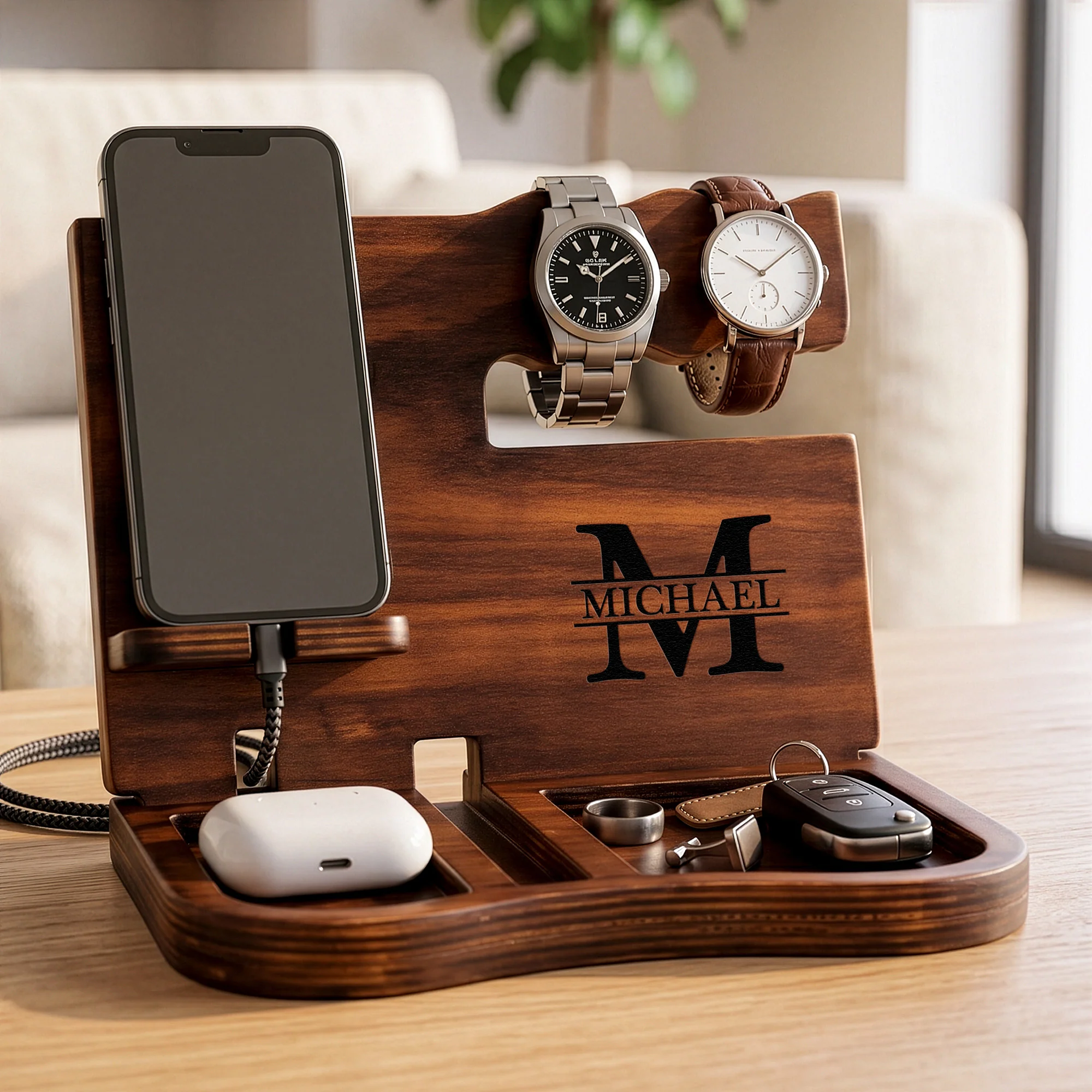 Vintage Monogram - Personalized Desk Organizer