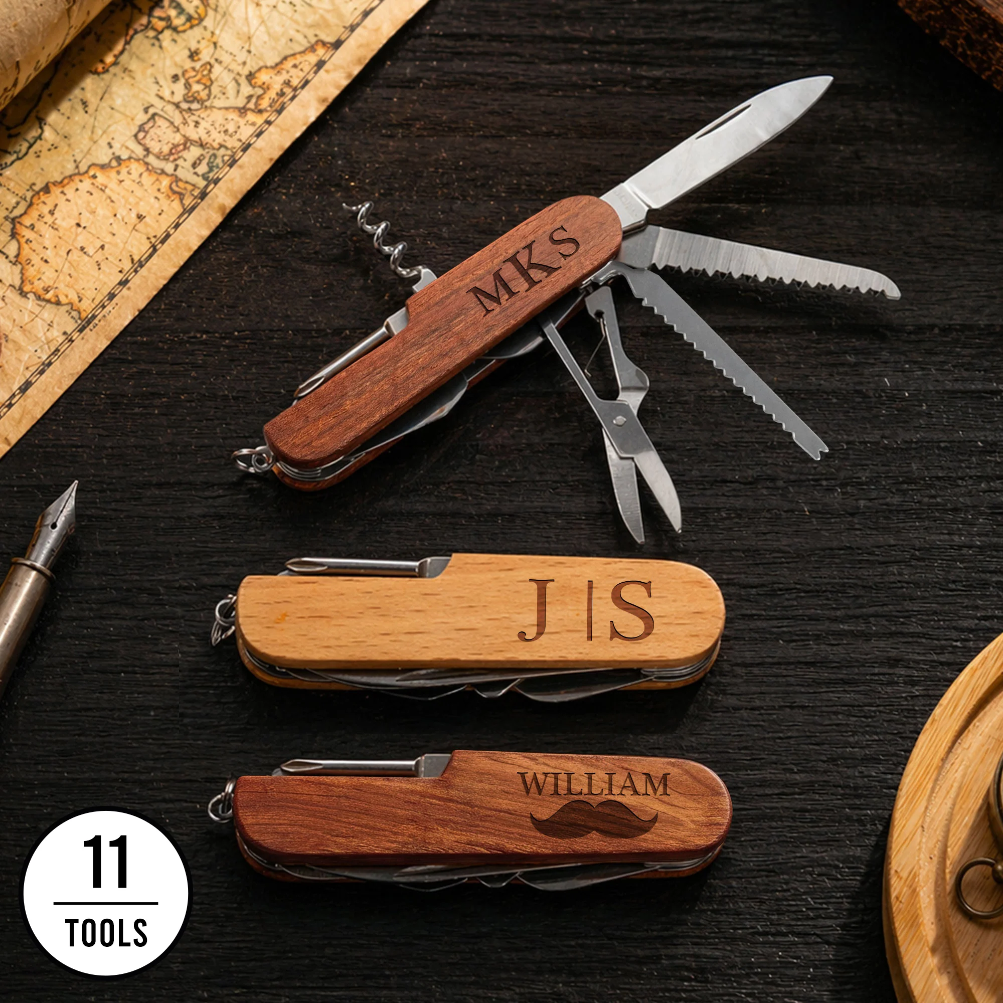 Vintage Monogram - Personalized Multi Tool Knife