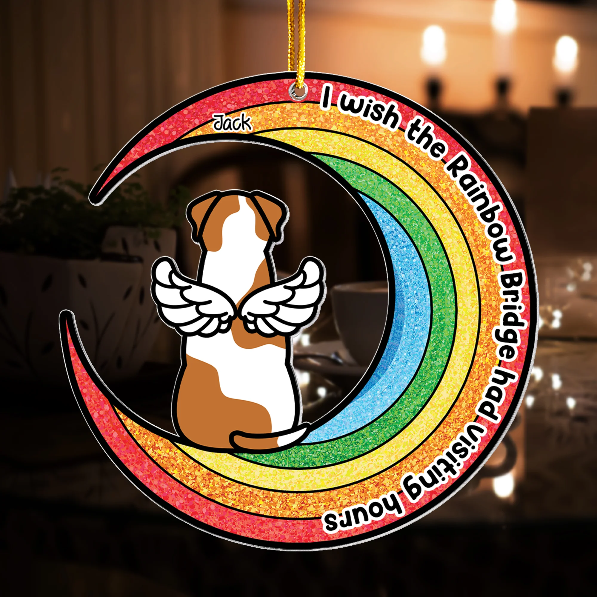 Visiting Hours Rainbow Bridge - Personalized Acrylic Ornament - Image 4