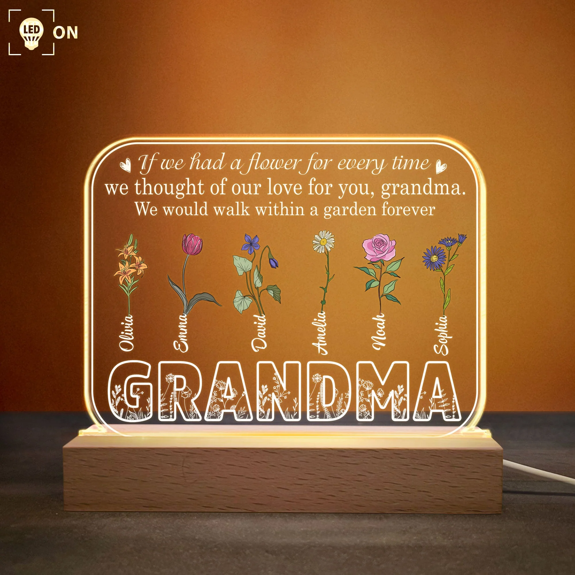 Walk Within A Garden Forever - Personalized LED Light