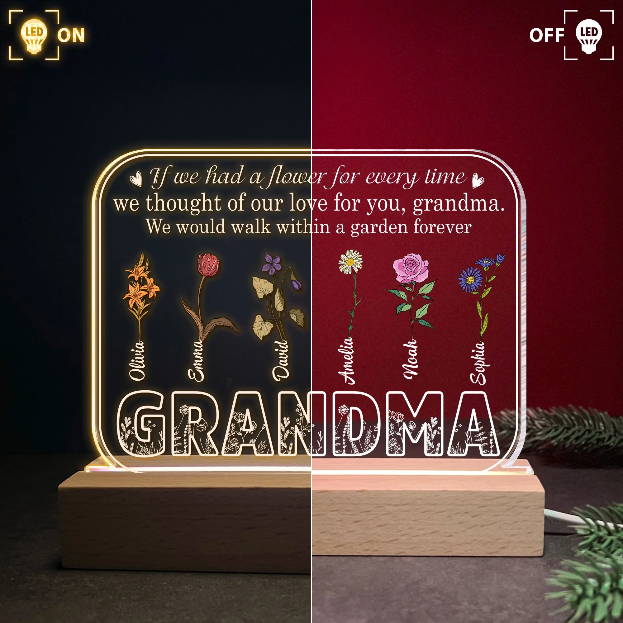 Walk Within A Garden Forever - Personalized LED Light - Image 3