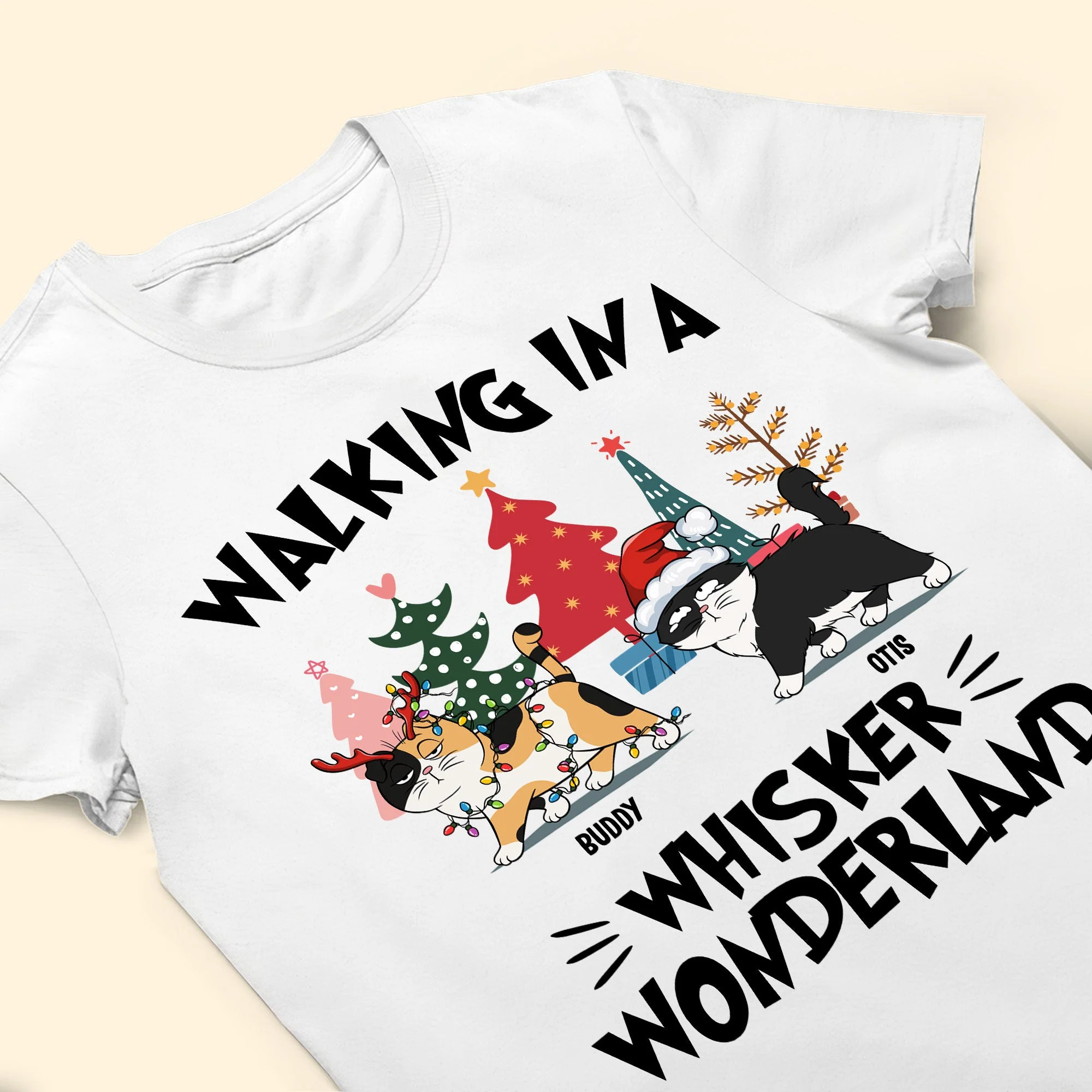 Walking In A Whisker Wonderland - Personalized Shirt - Image 3