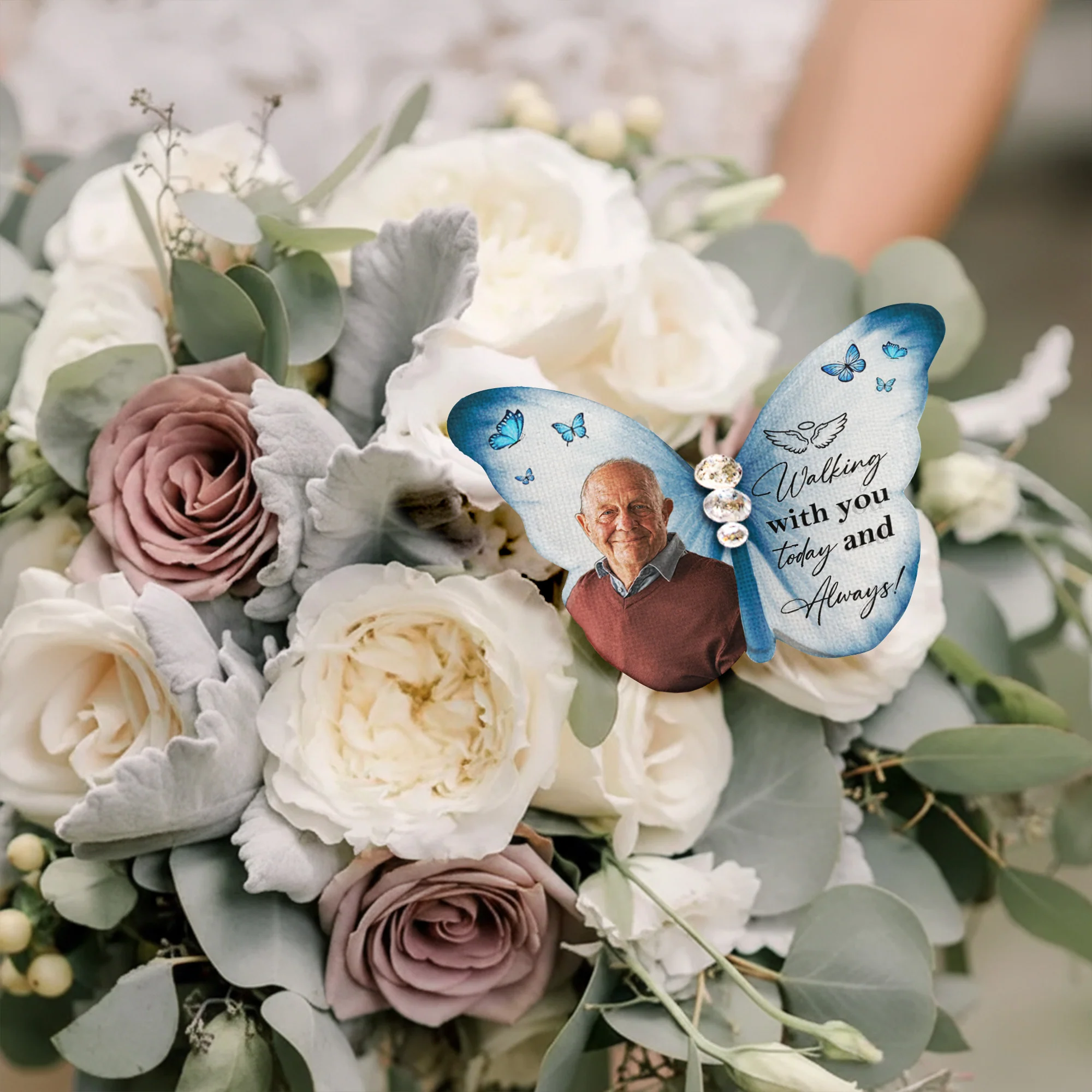 Walking With You Today & Always Wedding Bridal Keepsake - Personalized Brooch - Image 5