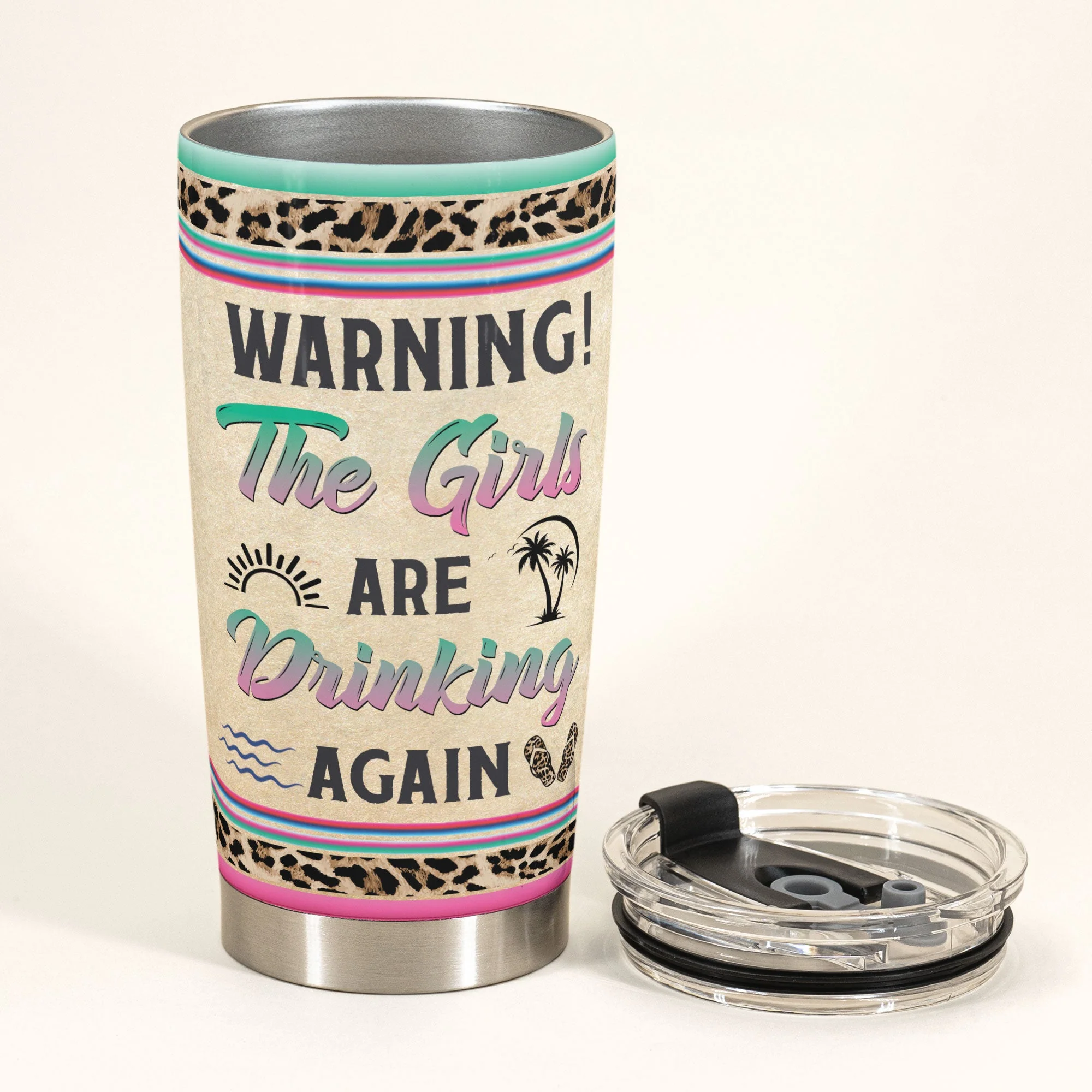 Warning The Girls Are Drinking Again - Personalized Tumbler Cup - Funny Birthday Friendship Gifts For Besties, BFF, Soul Sisters, Colleagues, Coworkers - Image 3
