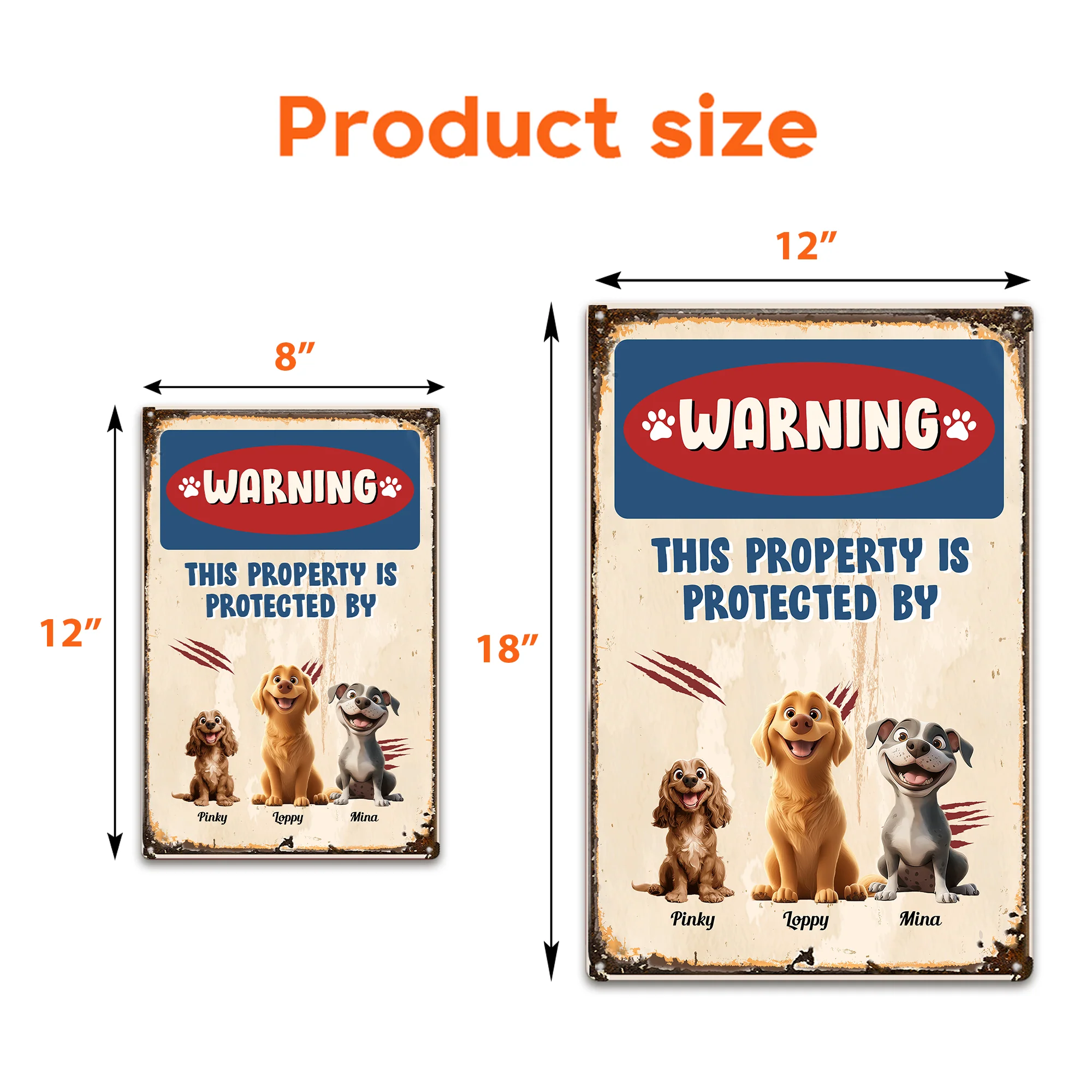 Warning This Property Is Protected By - Personalized Metal Sign - Image 4