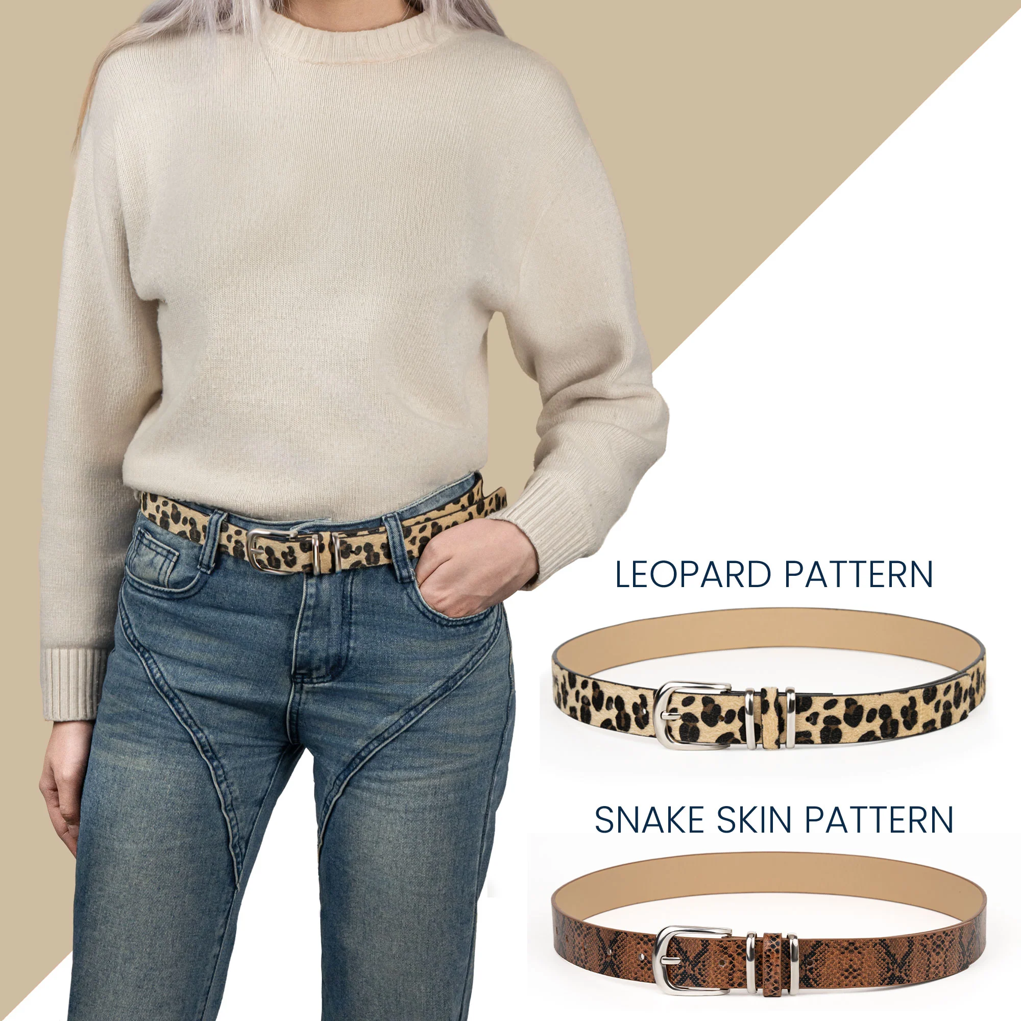 Watching You Be A Mom Gifts For Daughter - Personalized Animal Print Leather Belt - Image 3