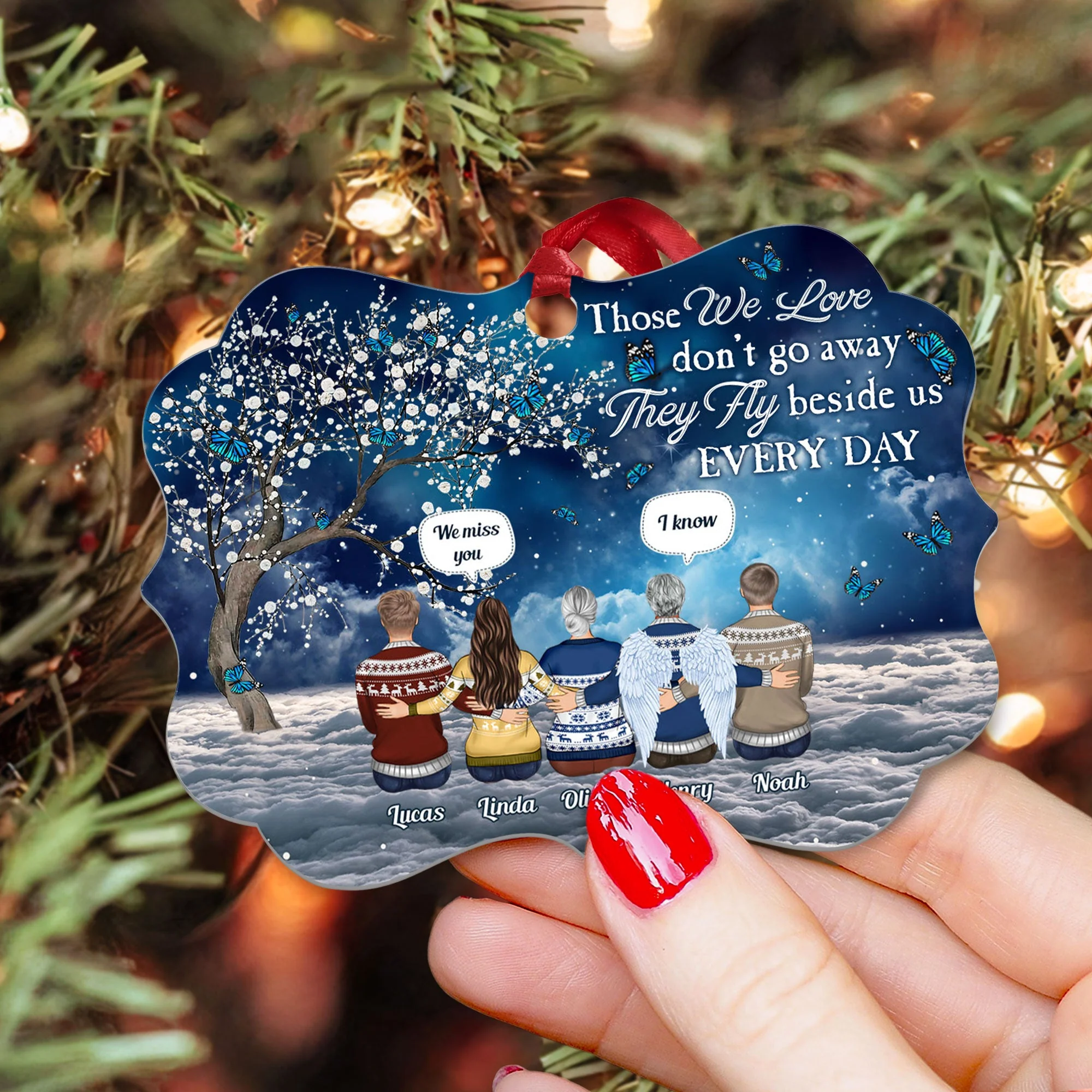 We Are Always With You - Personalized Aluminum Ornament - Christmas, Memorial, Loving Gift For Family Members, Dad, Mom, Grandparents, Son, Daughter - Image 3