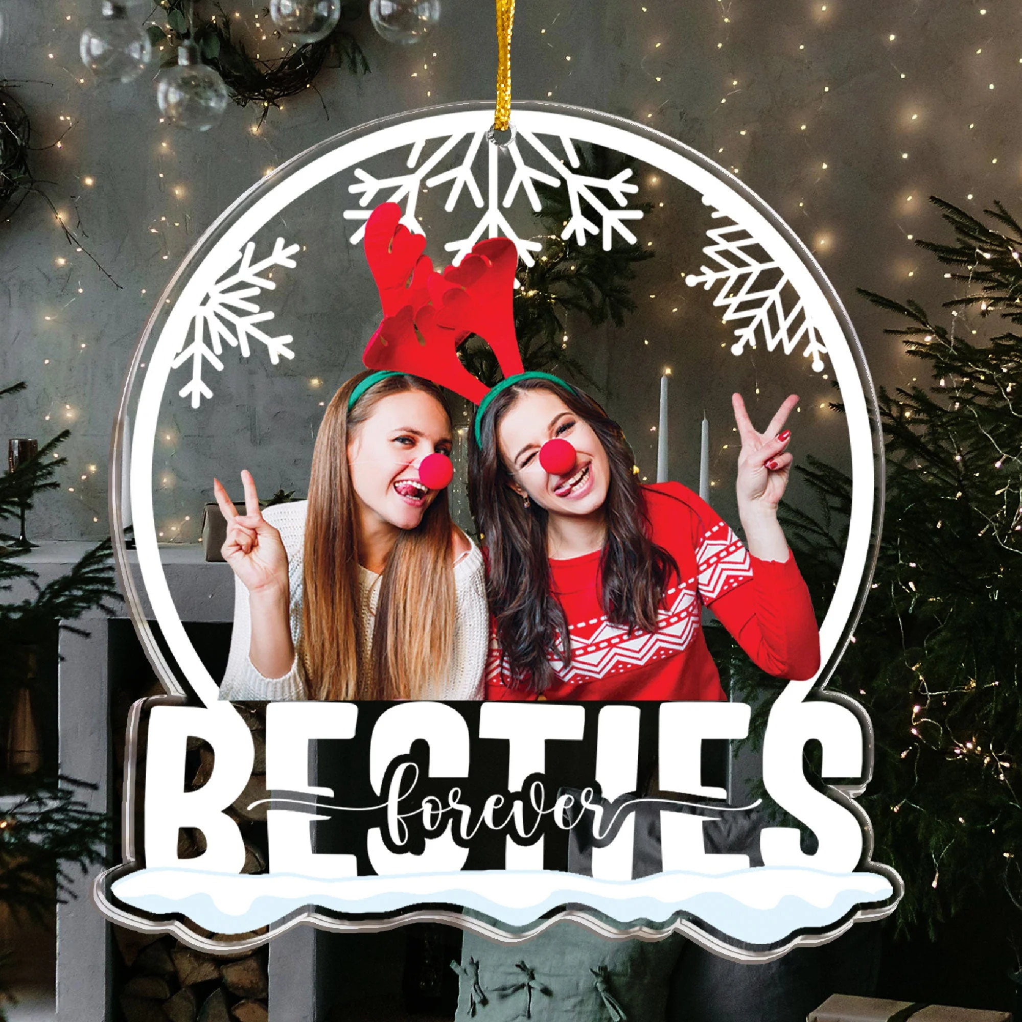 We Are Besties Forever - Personalized Acrylic Photo Ornament - Image 4