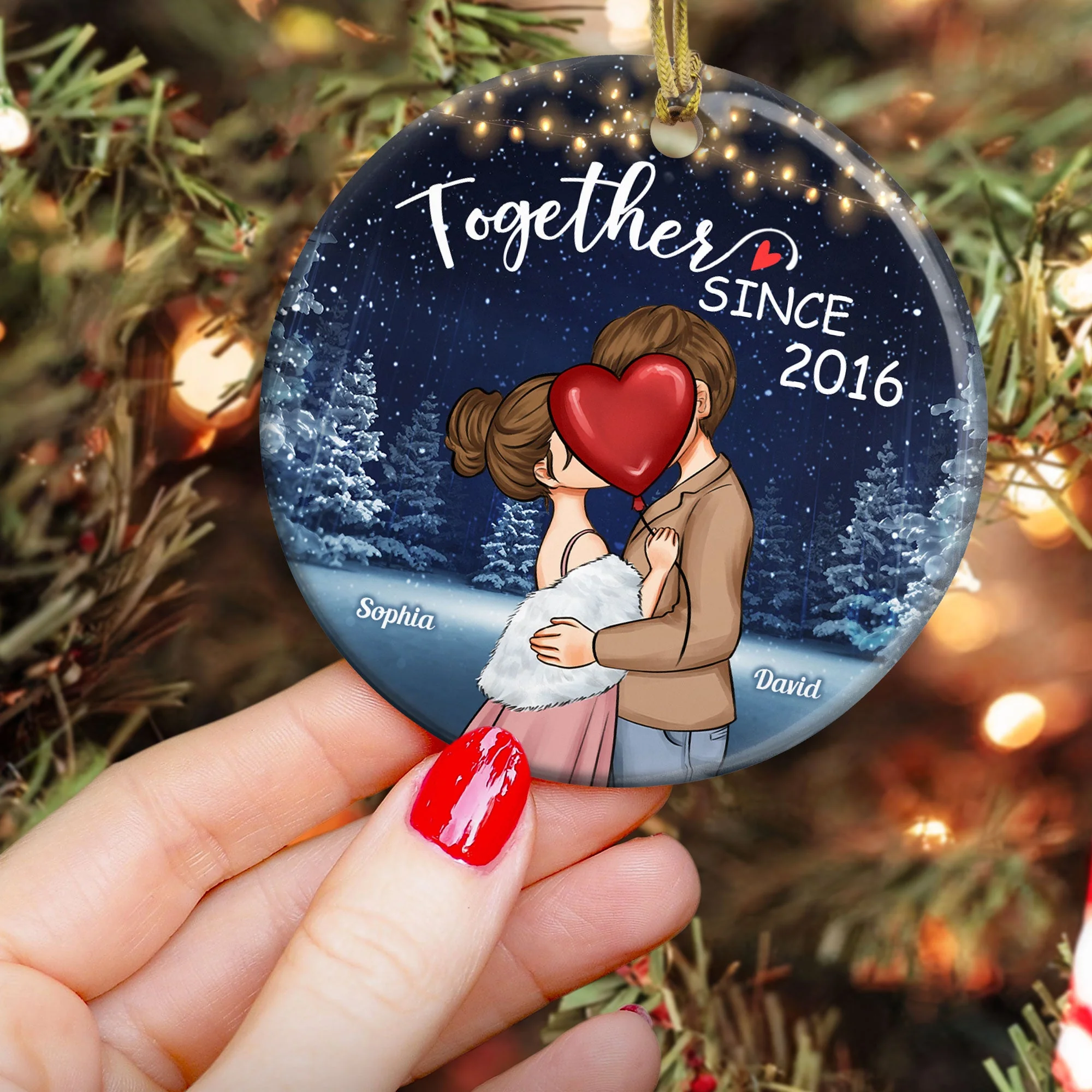 We Are Together - Personalized Ceramic Ornament - Image 6