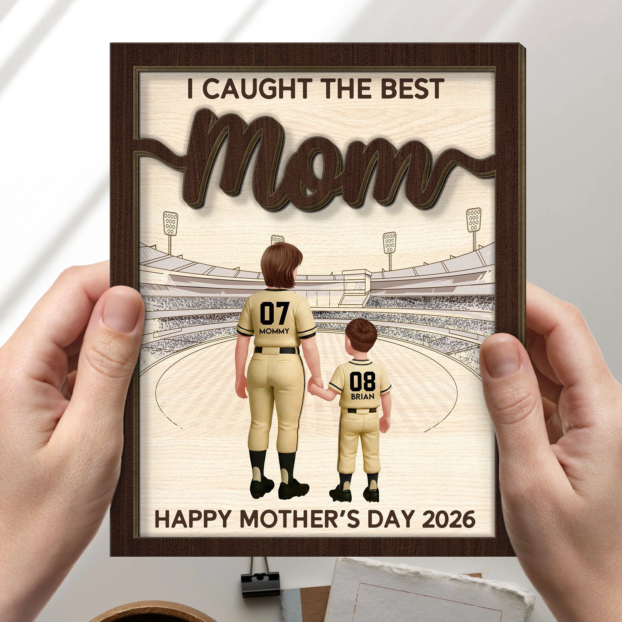 We Caught The Best Dad, Mom - Personalized Wooden Plaque - Image 3