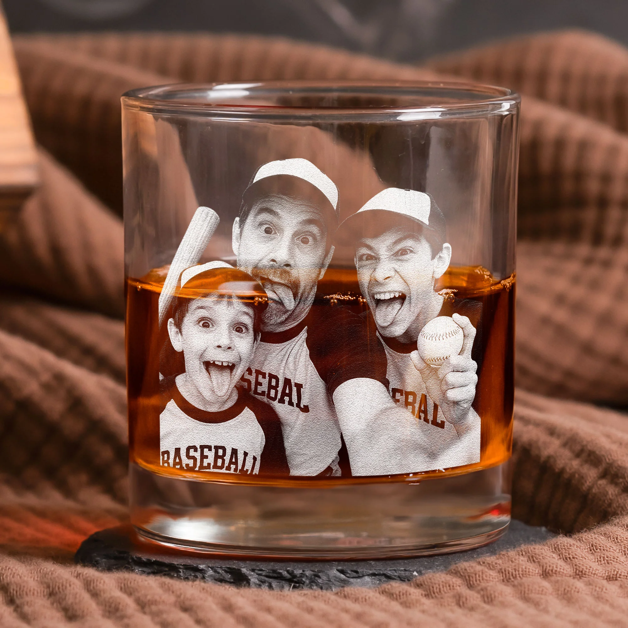 We Caught The Best Dad - Personalized Whiskey Glass With Photo - Image 2