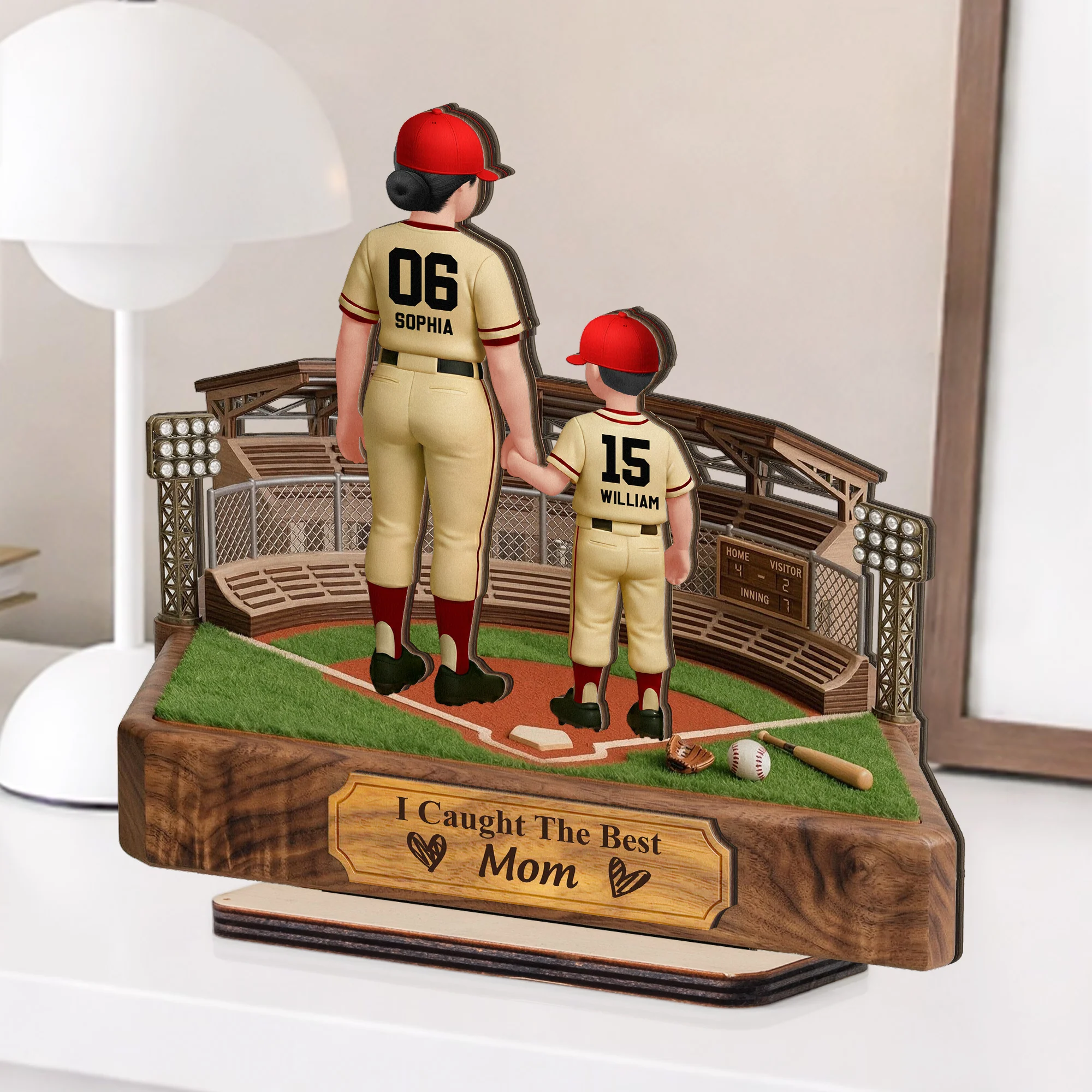 We Caught The Best Mom, Dad - Personalized Wooden Plaque - Image 2