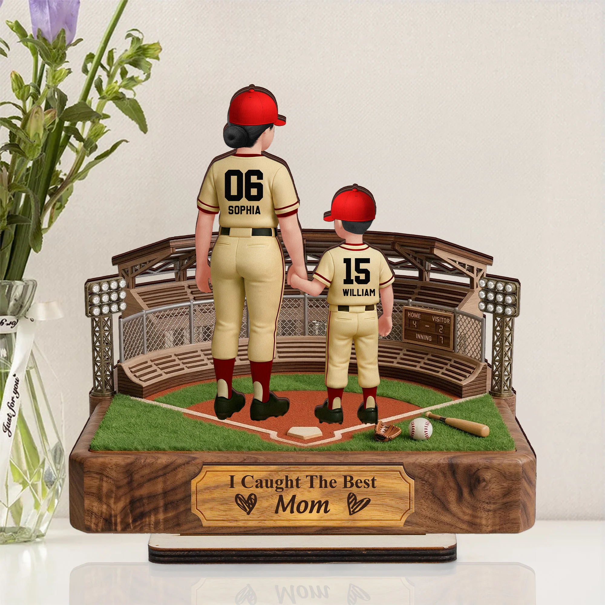 We Caught The Best Mom, Dad - Personalized Wooden Plaque - Image 4